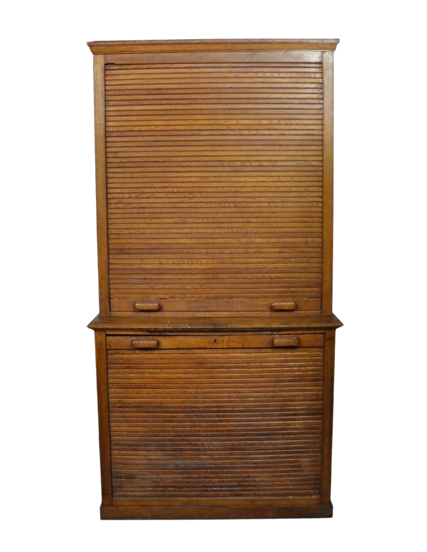 Antique Dutch Art Deco Roll Top File Cabinet Chairish