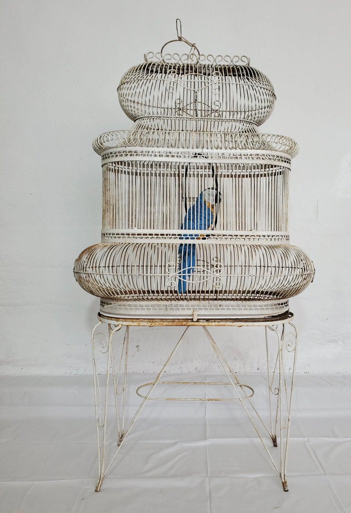 Antique Wrought Iron Bird Cage