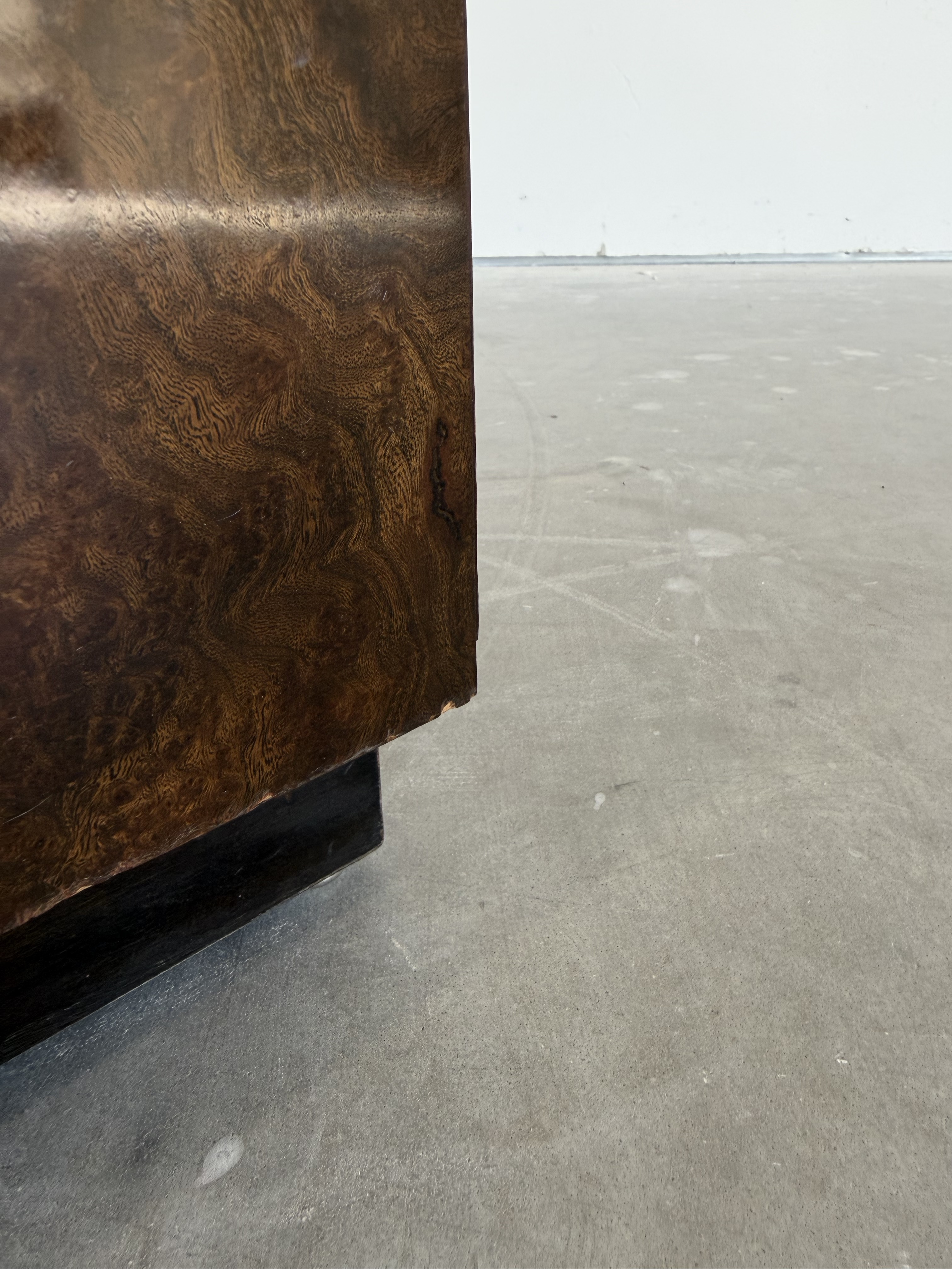 Vintage 1970’s Mastercraft Attributed Burlwood Armoire Cabinet With Etched Brass