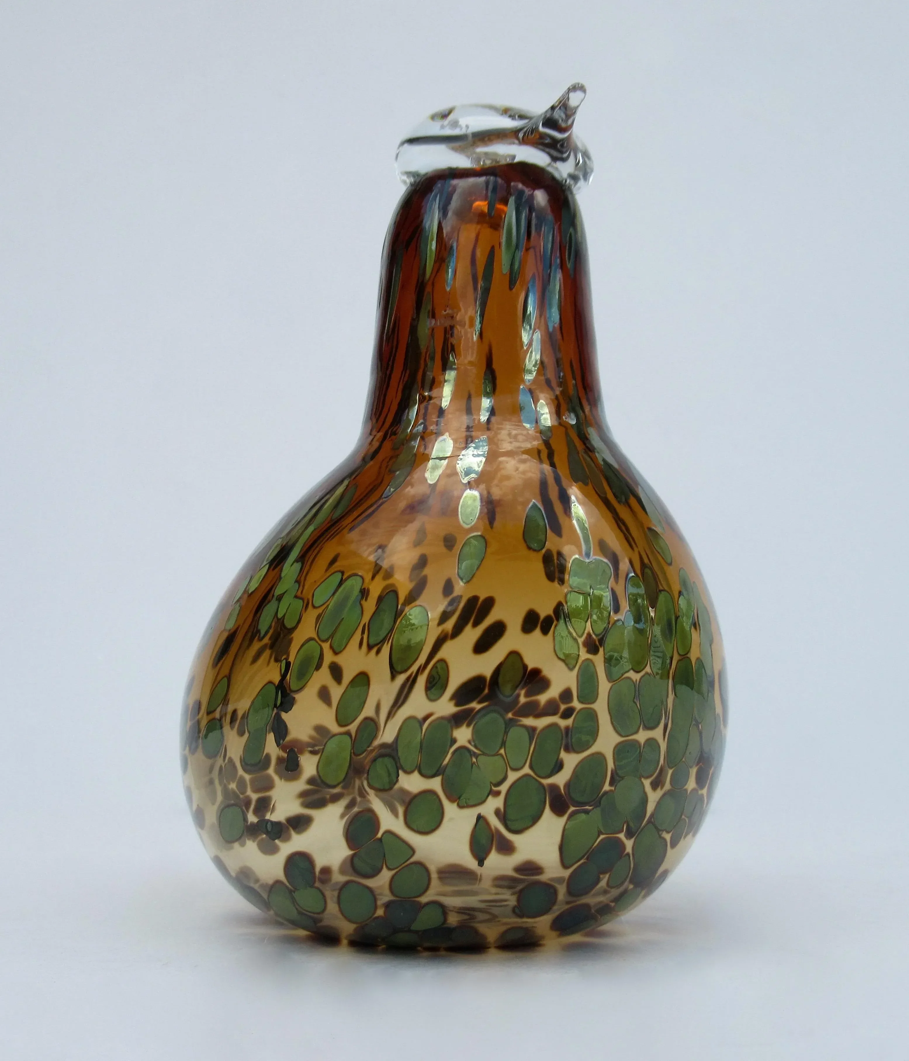 C.1994-96 Signed Oiva Toikka, for Iittala Mouth-Blown Amber Brown