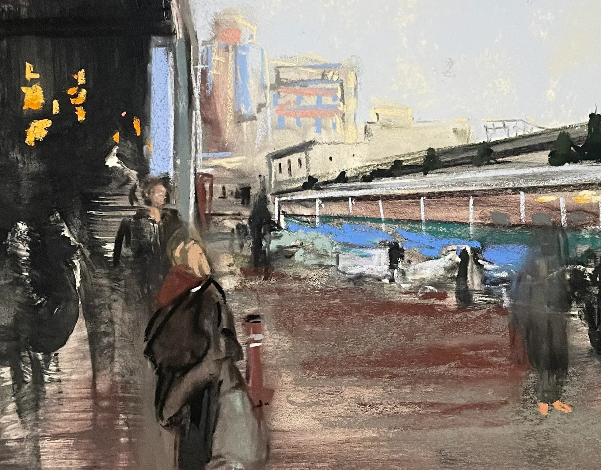 Seattle Waterfront Pastel by Susan Glendenning
