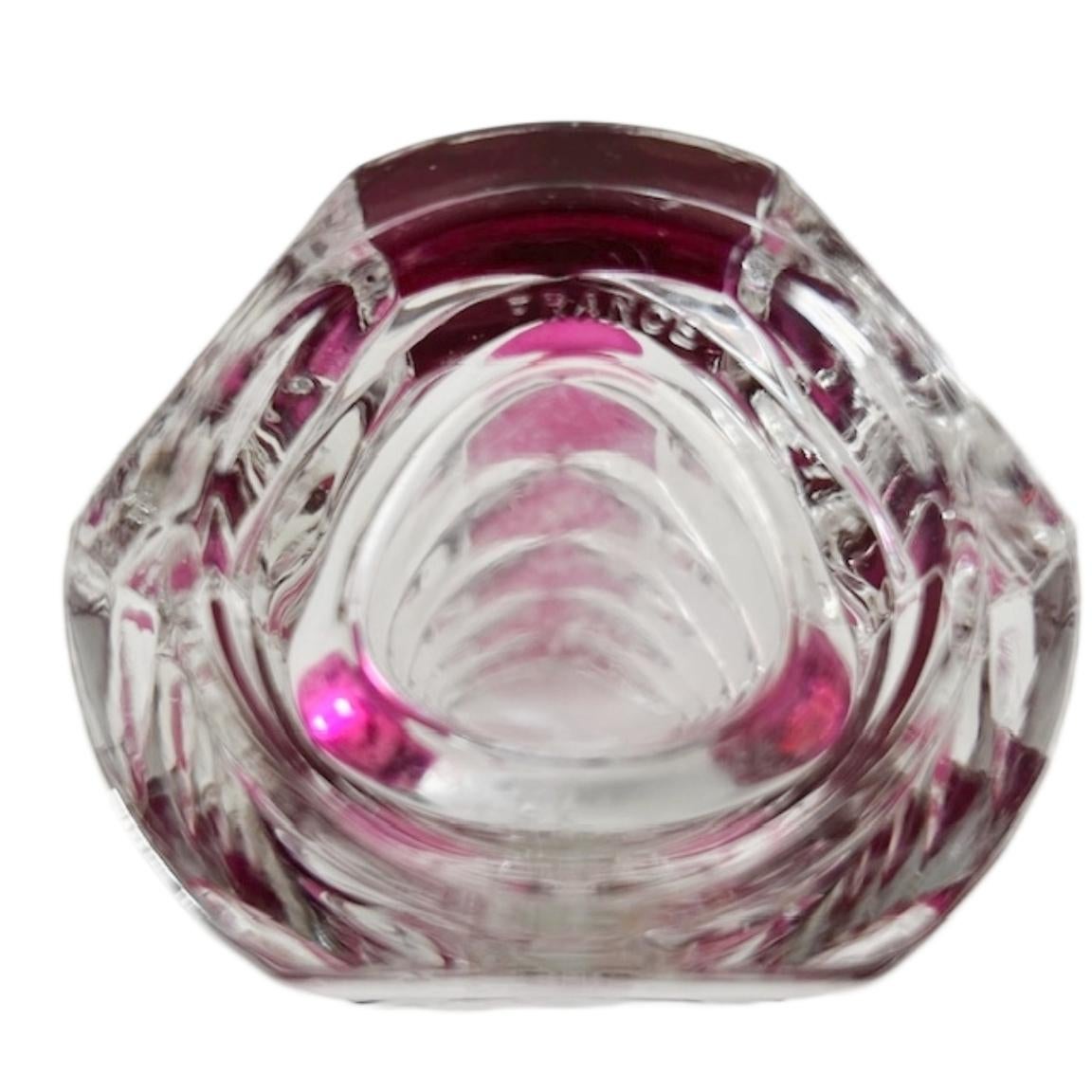 Mid-Century Ruby Red Crystal Vases by J.G. Durand for Luminarc, 1970s,  Set of