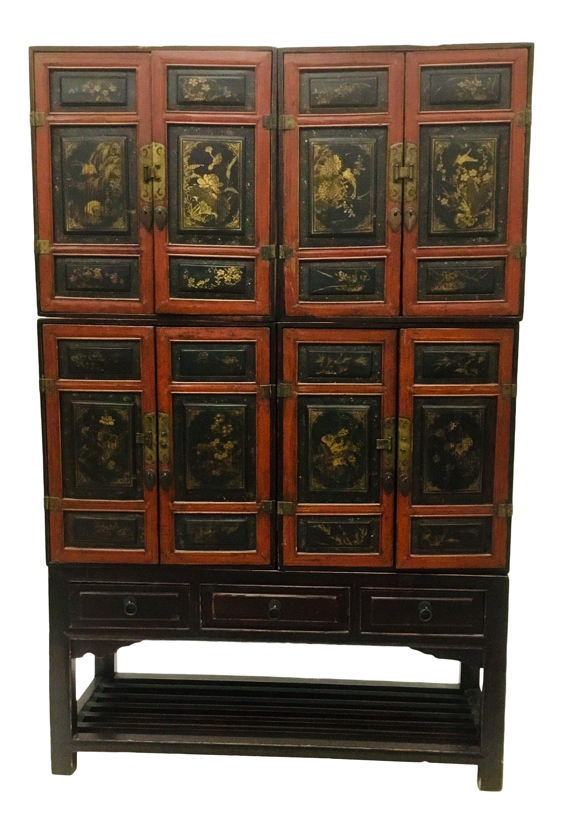 1920s Korean 5 Piece Modular Lacquer Cabinet Chairish