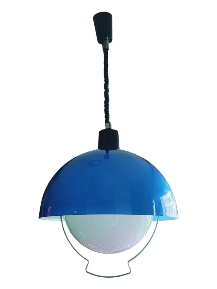Mid-Century Vintage Blue Pendant Lamp, 1970s
