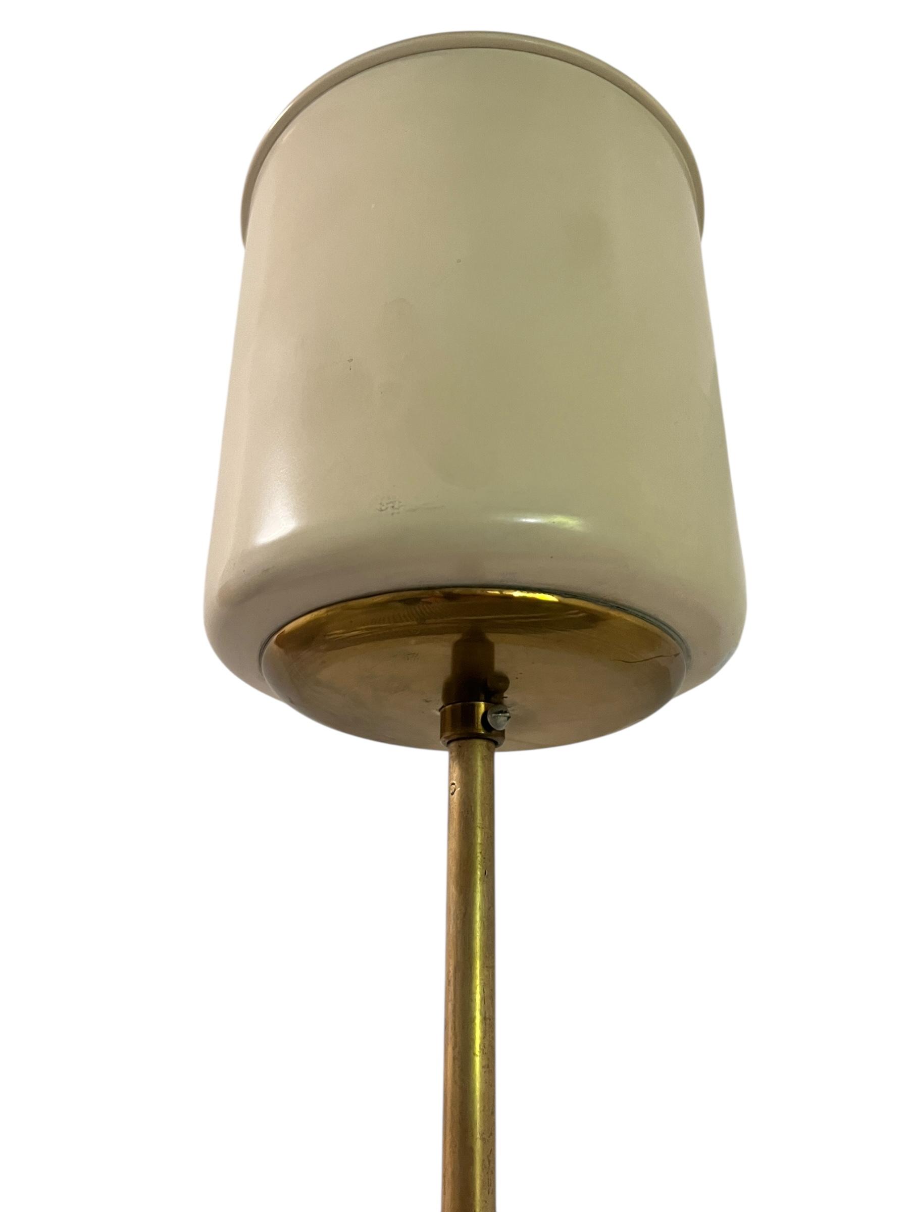 Art Deco Industrial Brass Hanging Light by Kaiser & Co, 1930s
