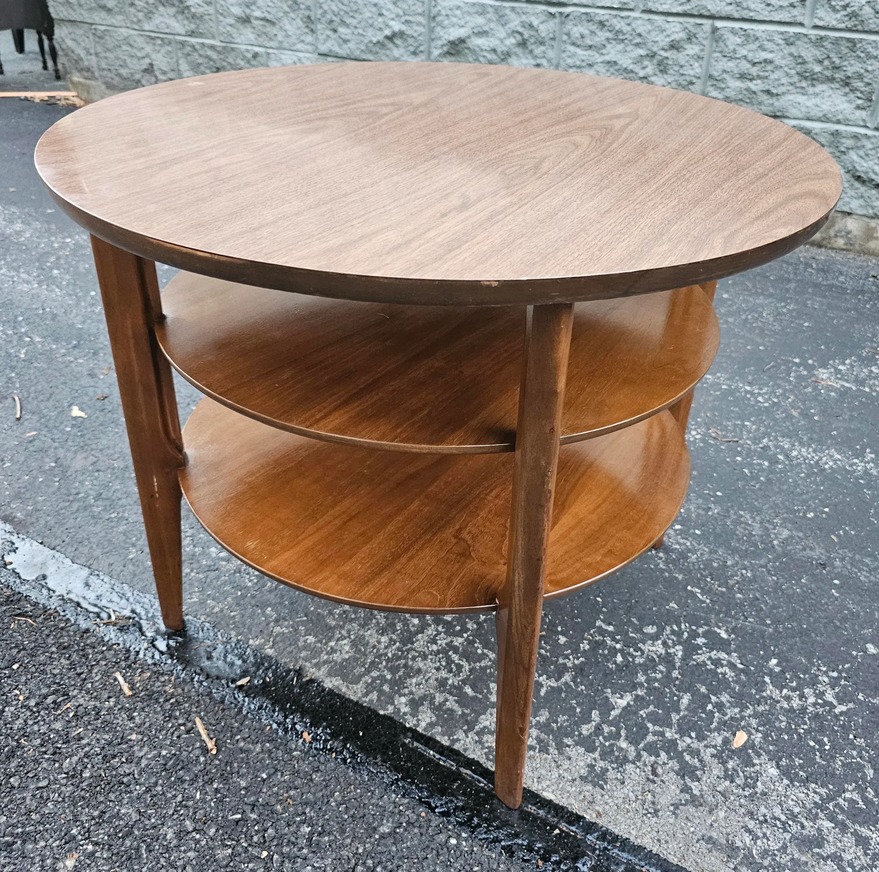 Mersman Furniture 3 Tier Teak and Formica Top Side Table, Circa