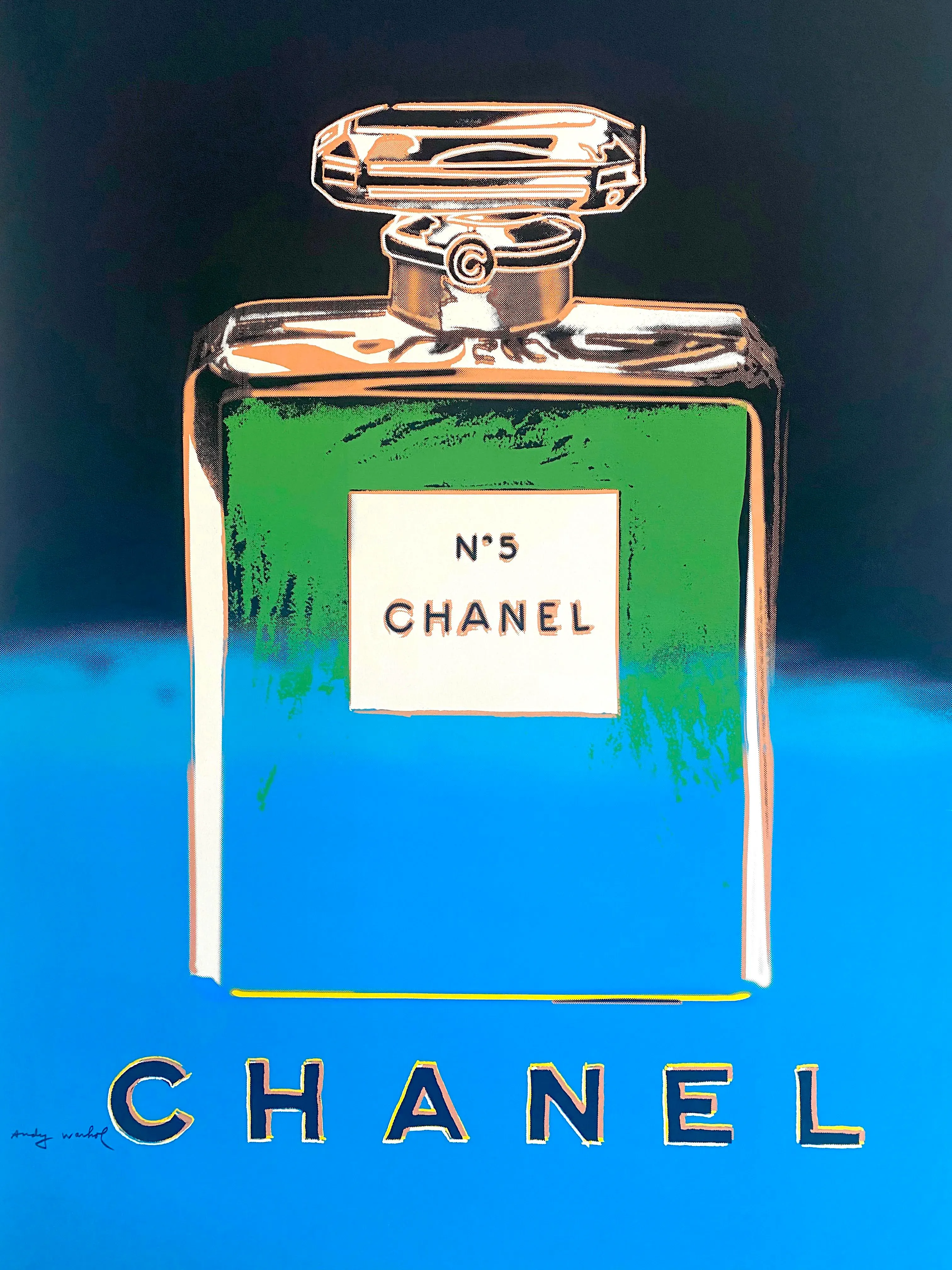 Andy Warhol Vintage 1997 Fine Art Silkscreen Print Large Pop Art Poster   Chanel No. 5  1985