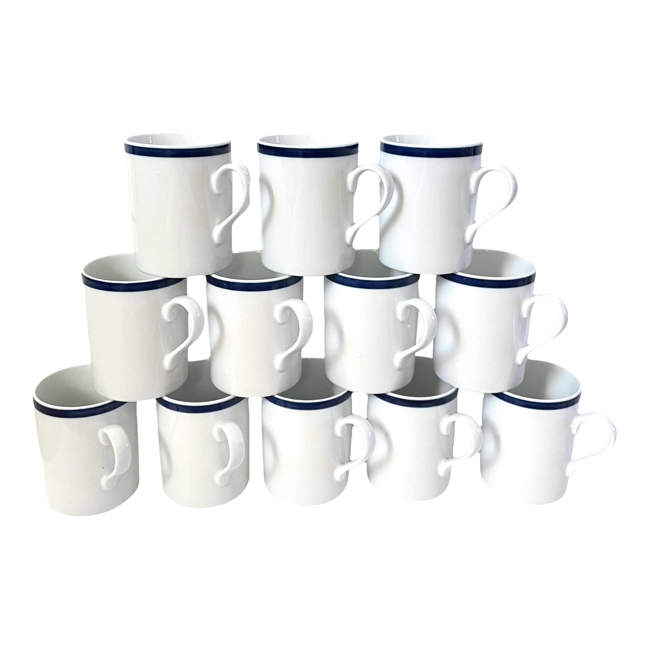 WilliamsSonoma Brasserie Blue and White Coffee Mugs.1 Set of 6 Chairish