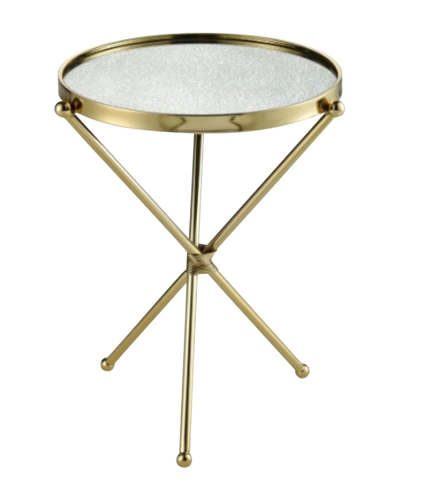 Modern Gold Finished Metal and Mirror Side Table Chairish