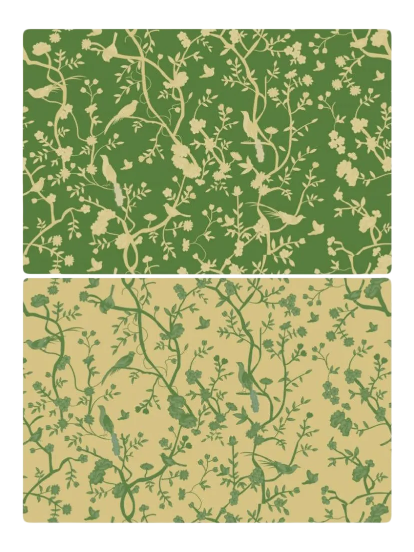 Green and Gold Chinoiserie Reversible Gift Wrap, Set of 2 Rolls Chairish