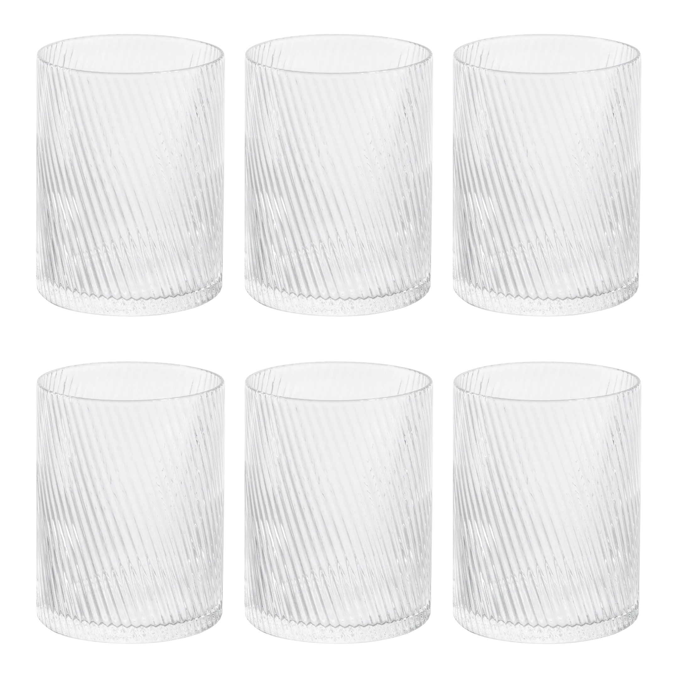 Chadwell Rippled Rock Glasses, Set of 6 | Chairish