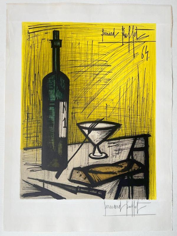 文学・小説 Bernard Buffet Lithographie Bernard Buffet, Bread and Wine, 1964, Lithograph | Chairish