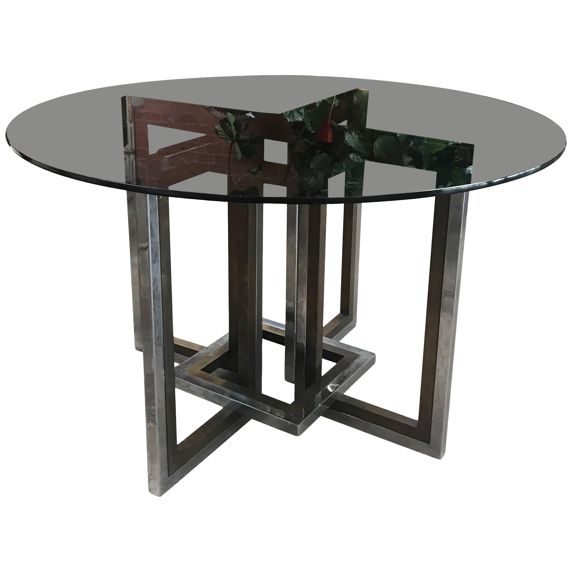 Mia Glass And Brass Dining Table Danetti Uk