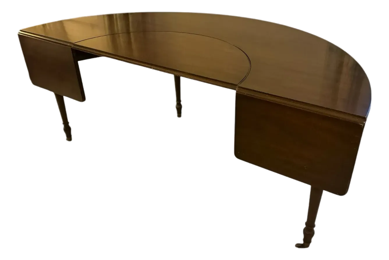 Vintage Crescent Desk / Cut Out Desk With Removable Middle