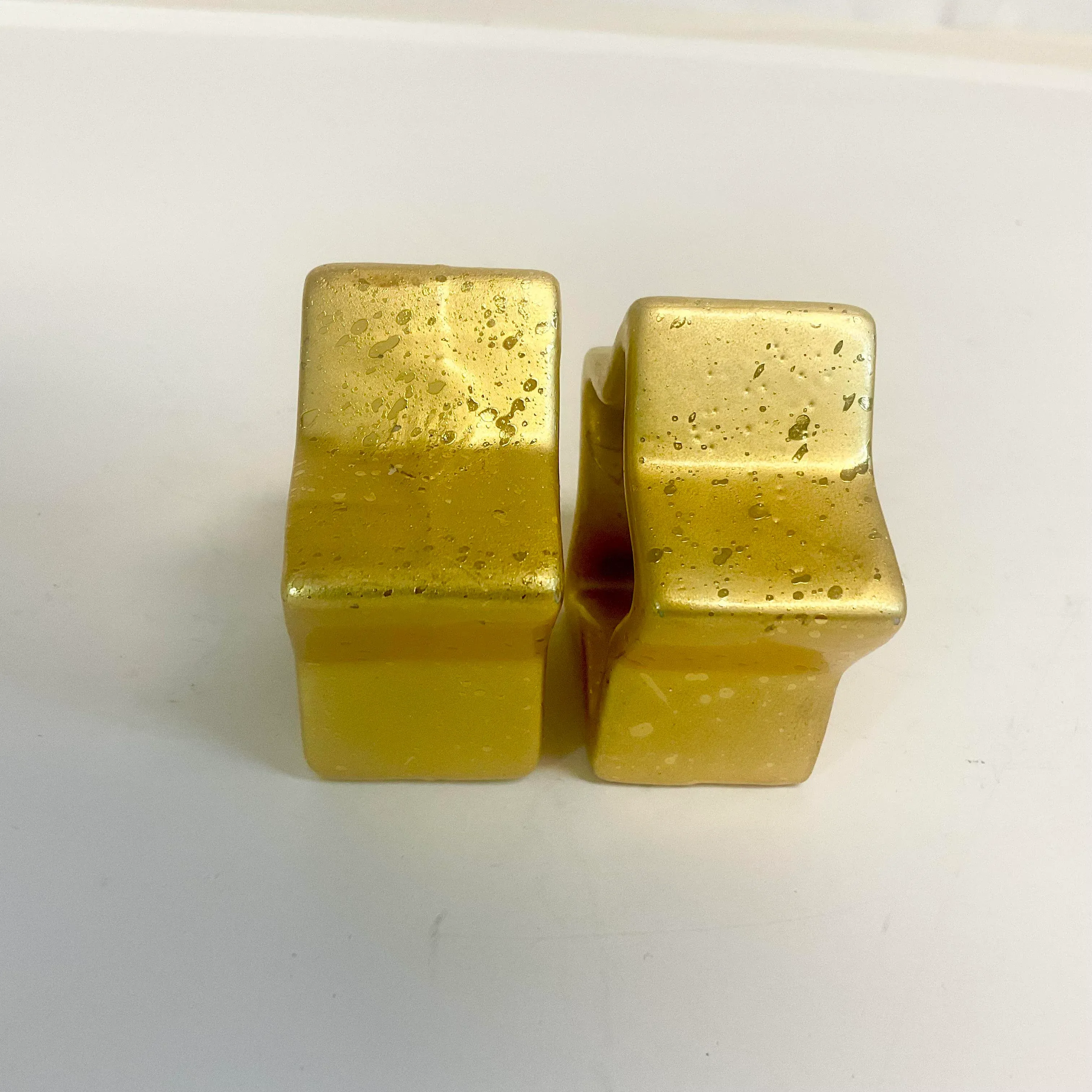 1980s Postmodern Hollywood Regency Ceramic Star Napkin Rings - Set of 12