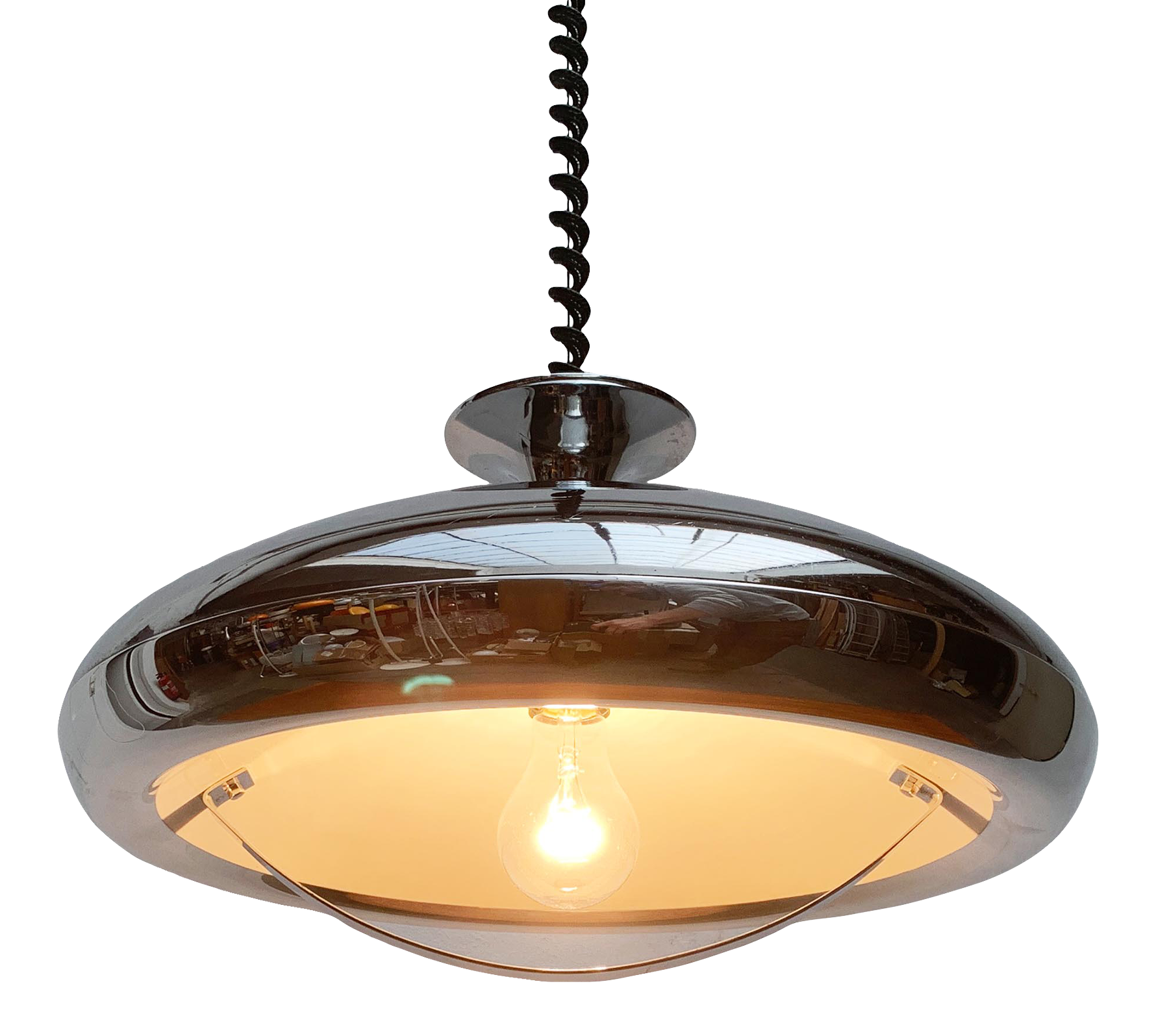 Mid-Century Italian Space Age Ufo Pendant Lamp | Chairish