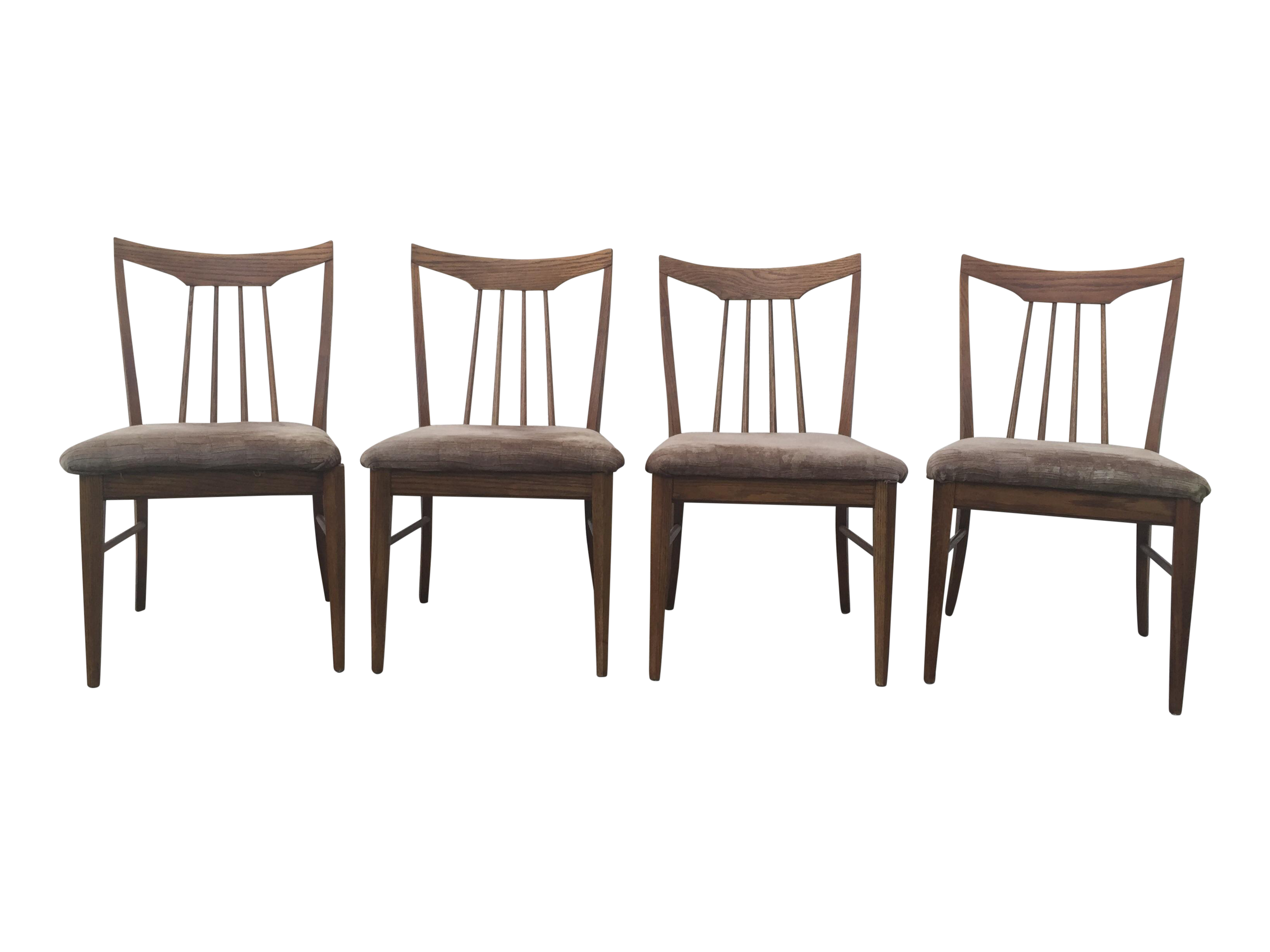 Mid Century Oak Dining Chairs Set of 4 Chairish
