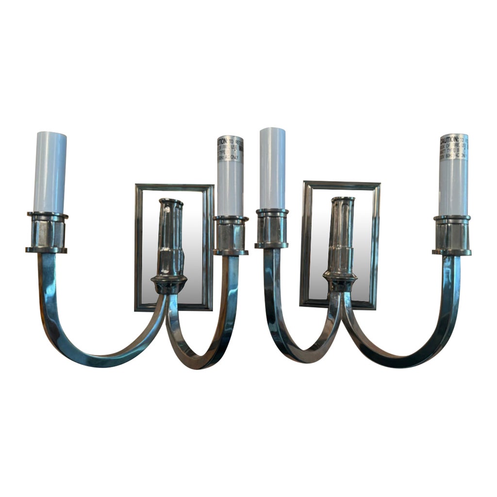 Thomas O'Brien Modern Library Double Sconces - a Pair | Chairish