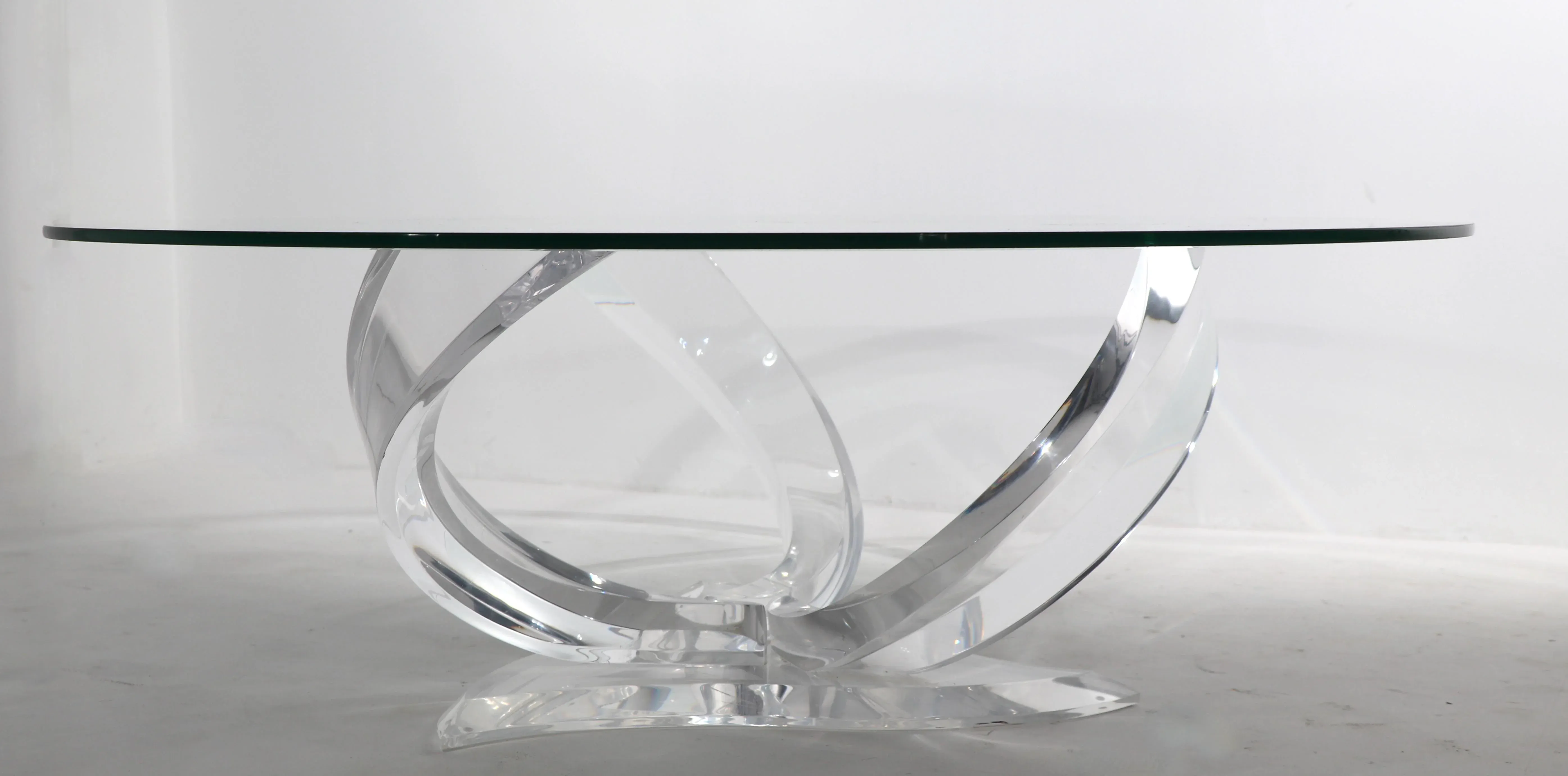 Lucite Cyclone Coffee Table by Haziza | Chairish