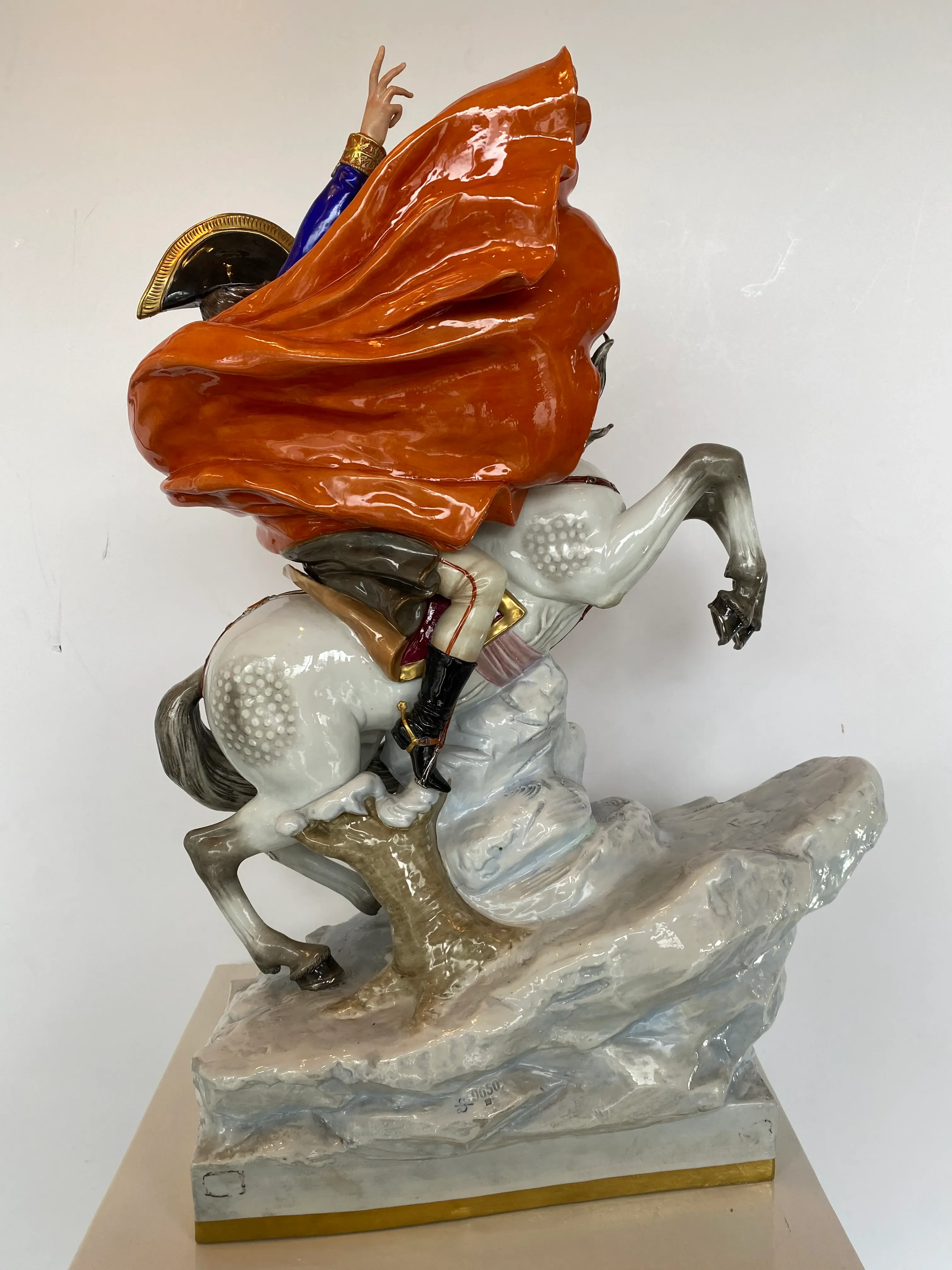 1950s Scheibe-Alsbach Porcelain of Napoleon Ride Over the Alps