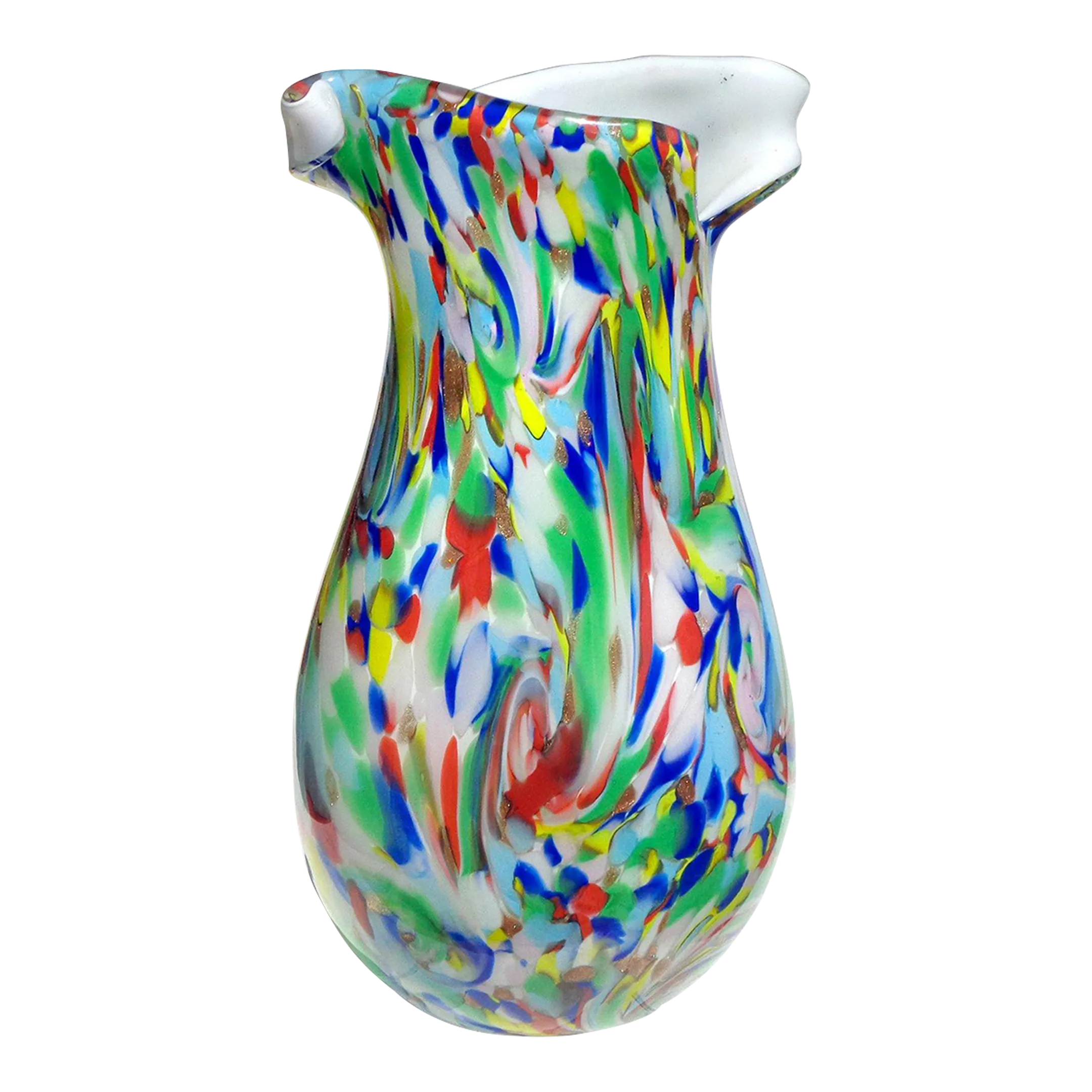 Murano Fratelli Toso Vintage Rainbow Colors Swirl Italian Art