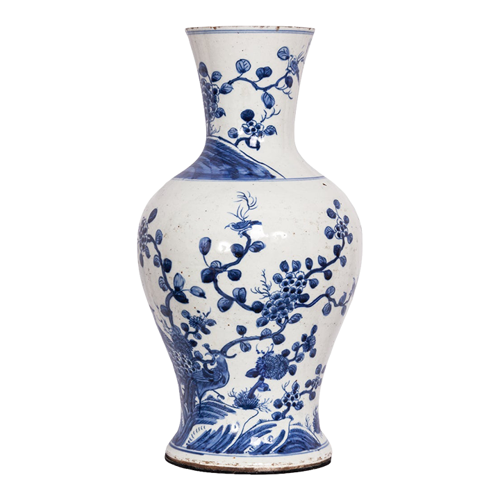 Vintage Blue & White Vase Chairish