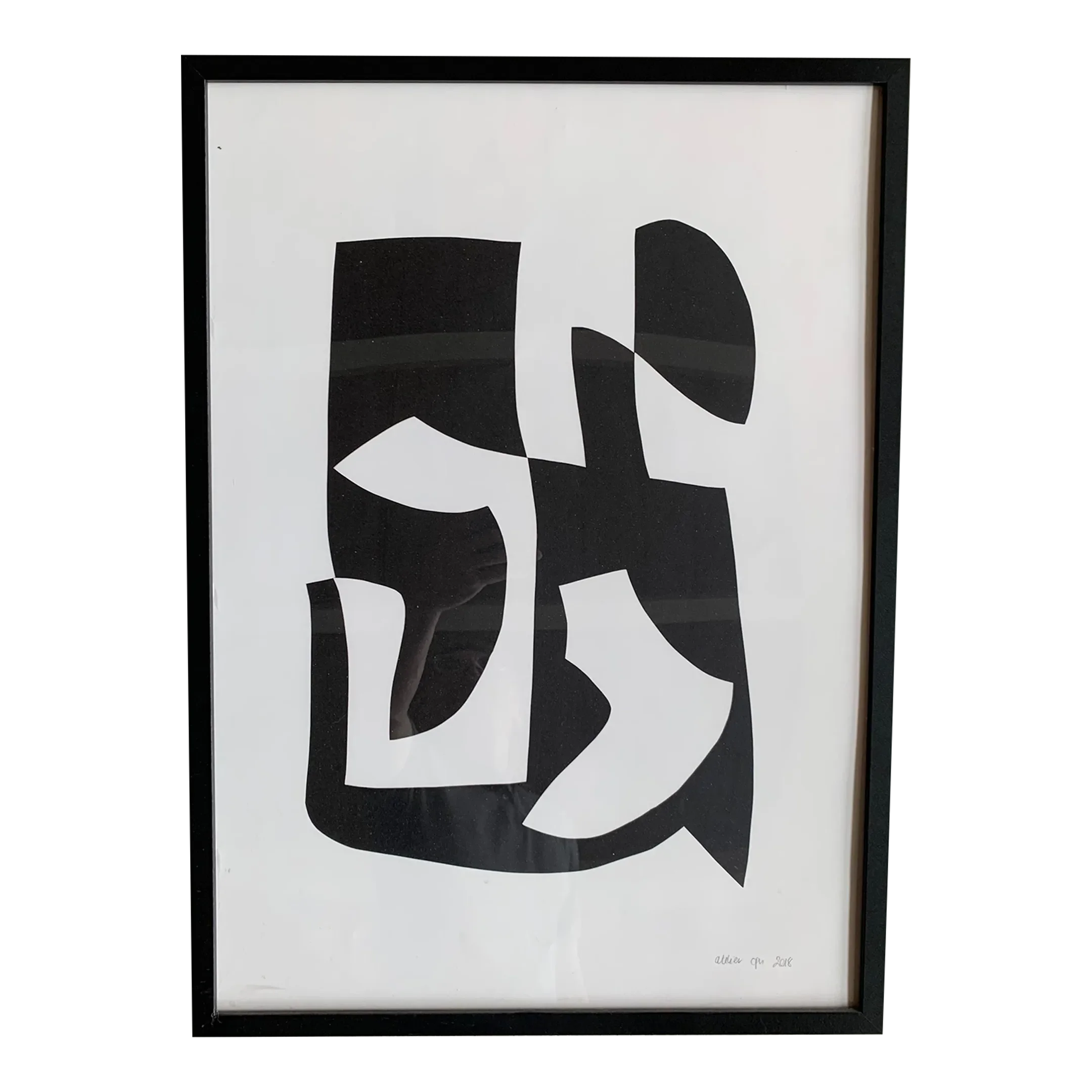 2018 Modern Abstract Black and White Lithograph by Atelier CPU | Chairish