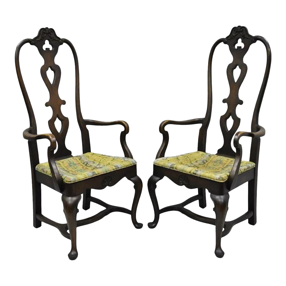 Mid 20th Century Vintage Italian Baroque Swedish Rococo Style High Back