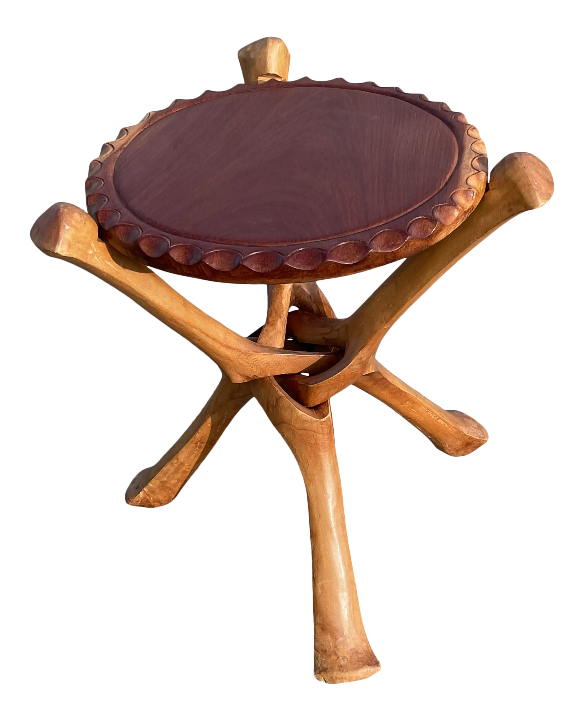 African/Tribal Tripod Folding Pedestal or Table, 1960s | Chairish