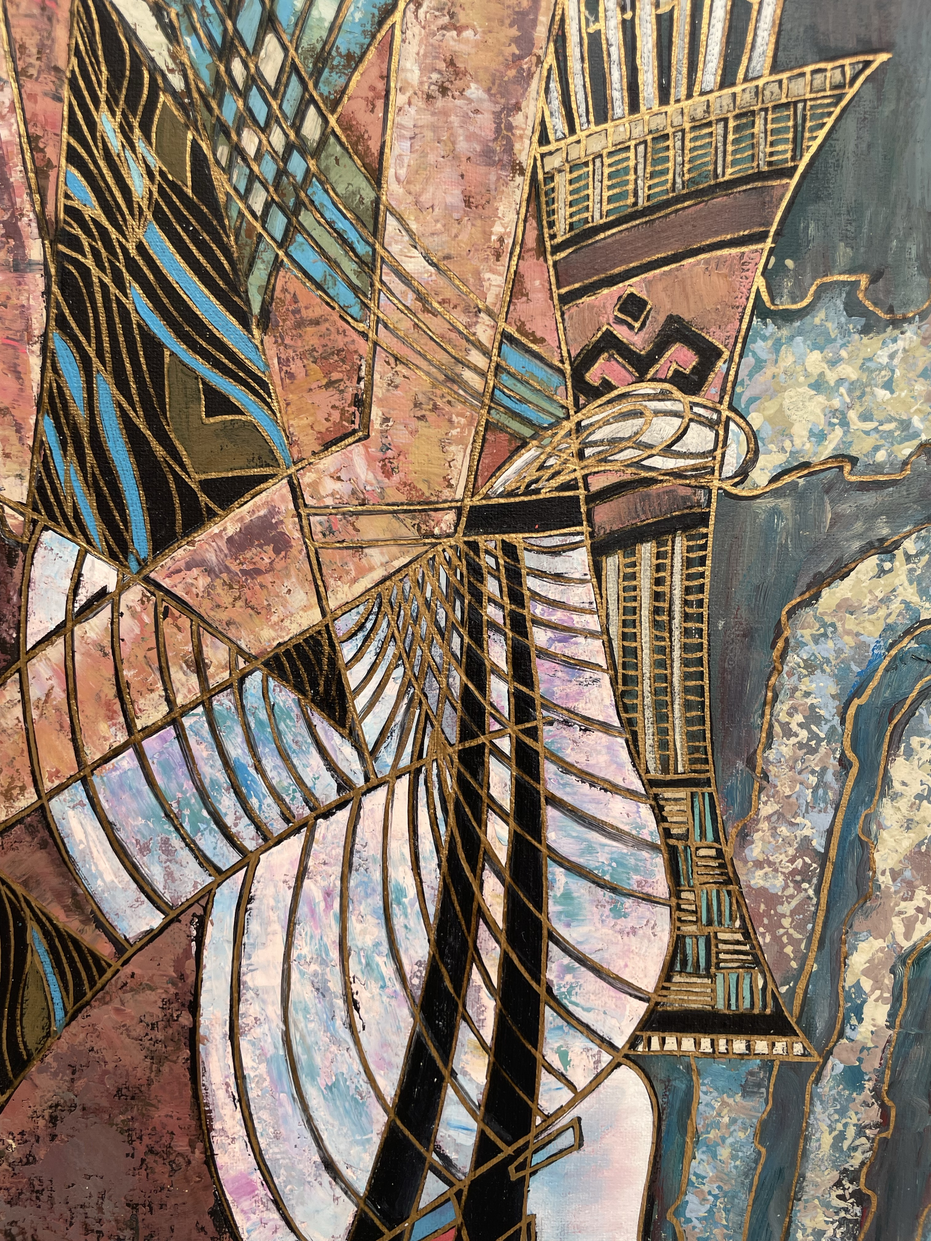 Original Signed Ting Shao Kuang Style Framed Painting of Female