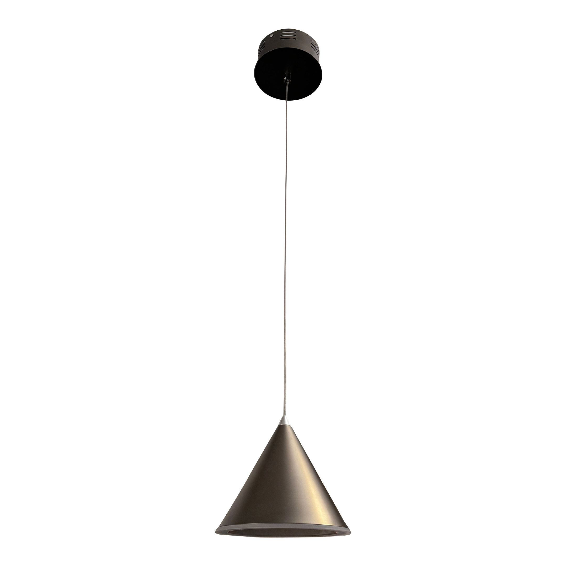 Modern Conical Steel Light Pendant | Chairish