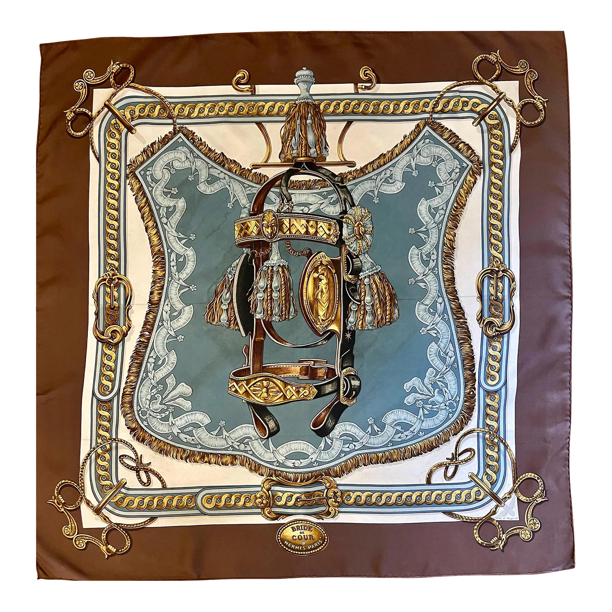 Hermes Bride De Cour 1987 Silk Scarf “Francoise De La Perriere