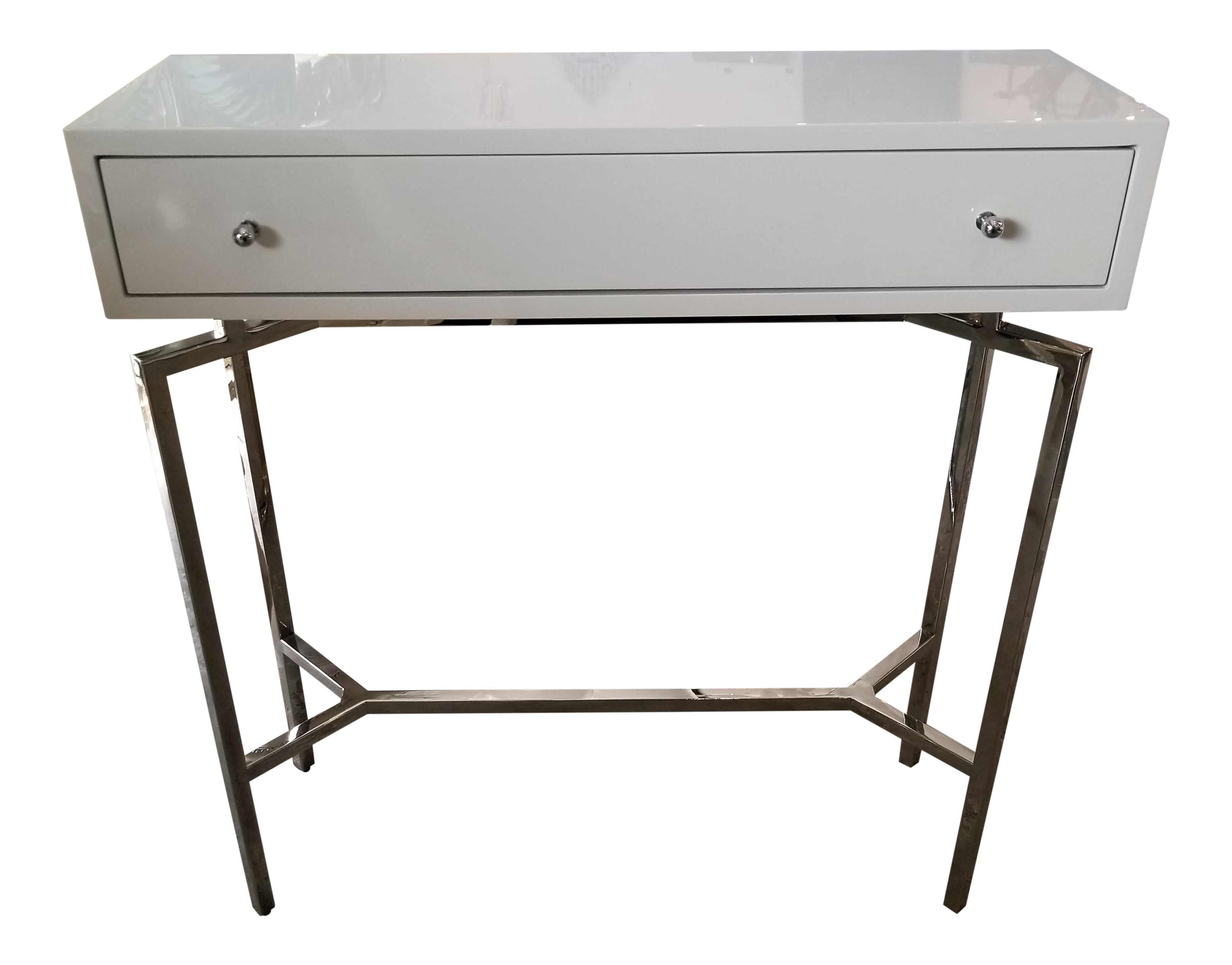 Mitchell Gold Bob Williams Small White Lacquer Ming Console