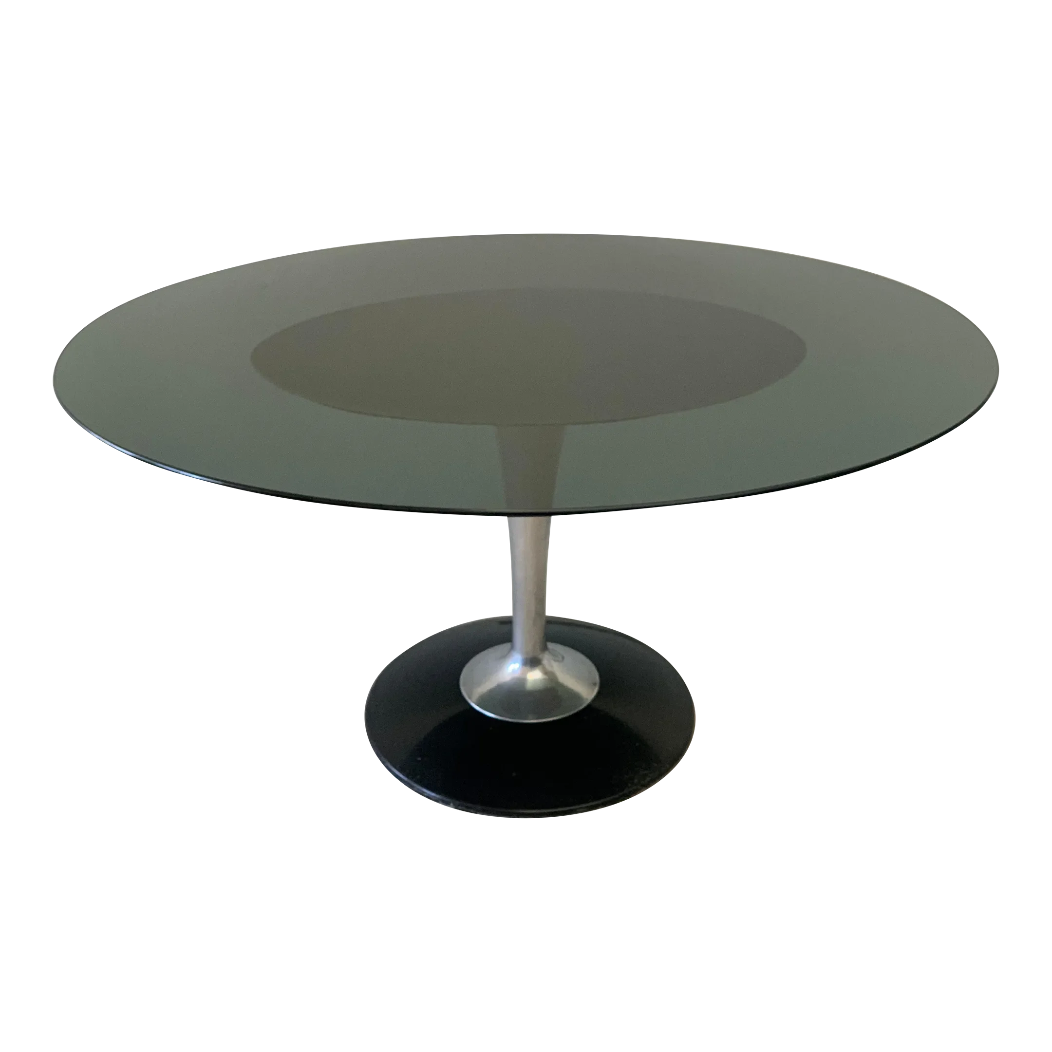 Chromcraft Tulip Table Smoked Glass | Chairish
