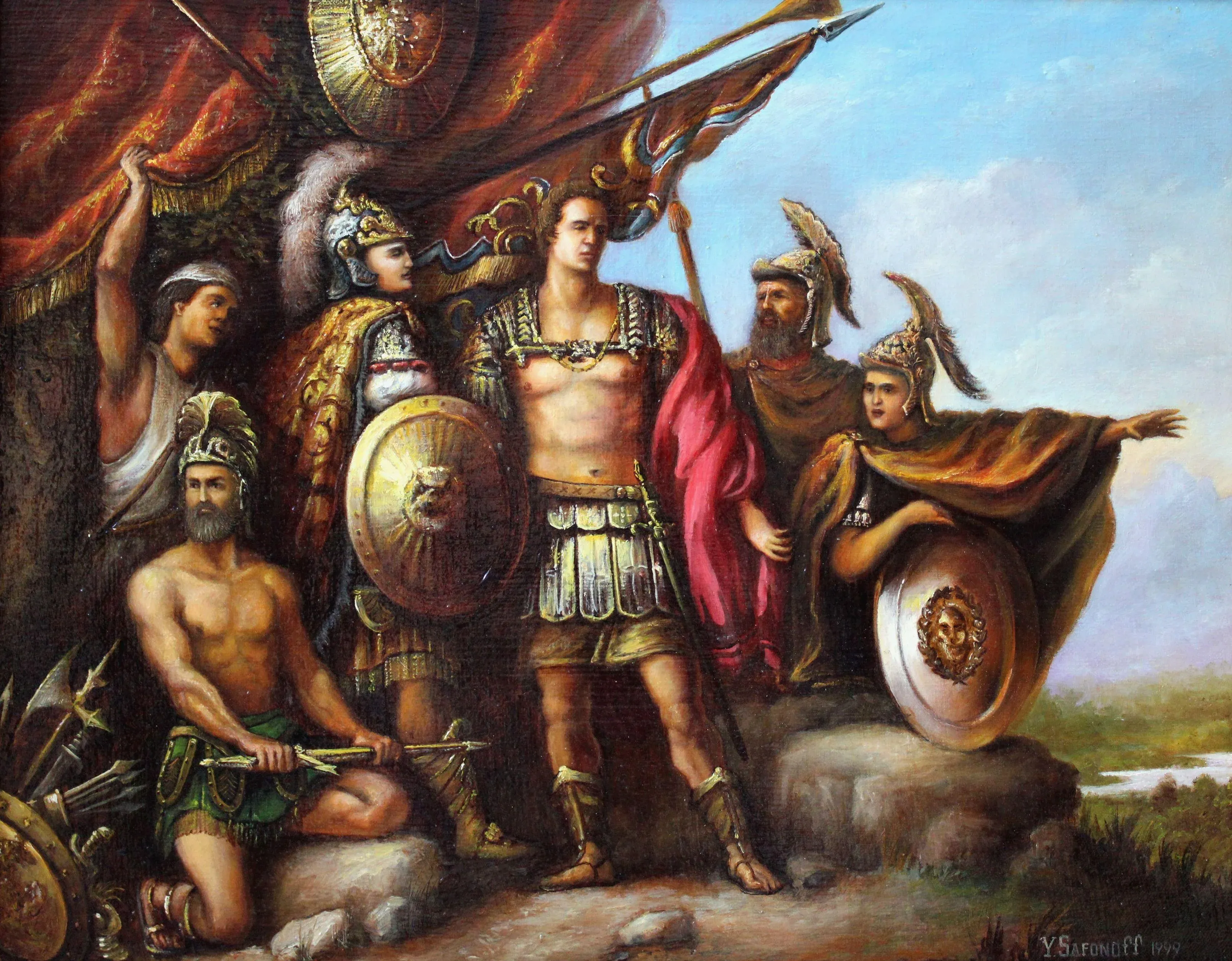 Yuri Safonoff, Caesar on His Way to Pompeii, 1999, Oil on Canvas