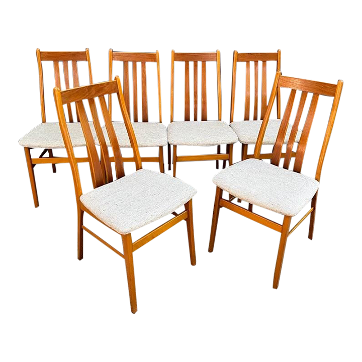 Farstrup Danish Teak Midcentury Dining Chairs Set of Six Chairish