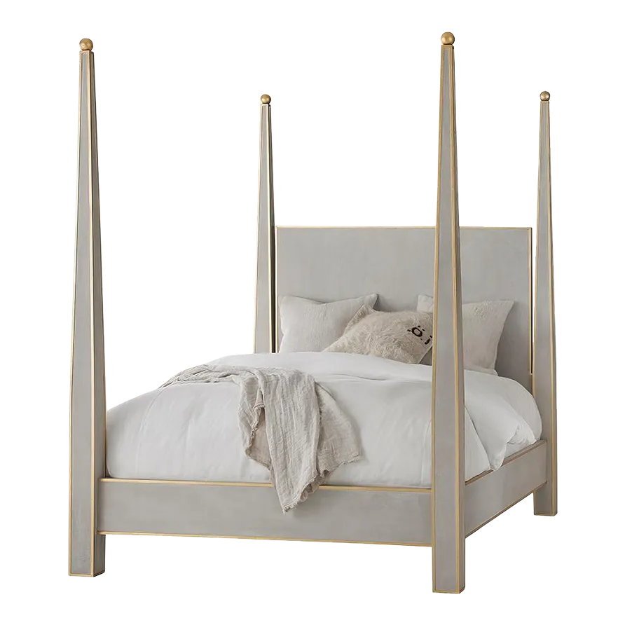 Gustavian Grey Painted Four Poster Bed Queen Chairish