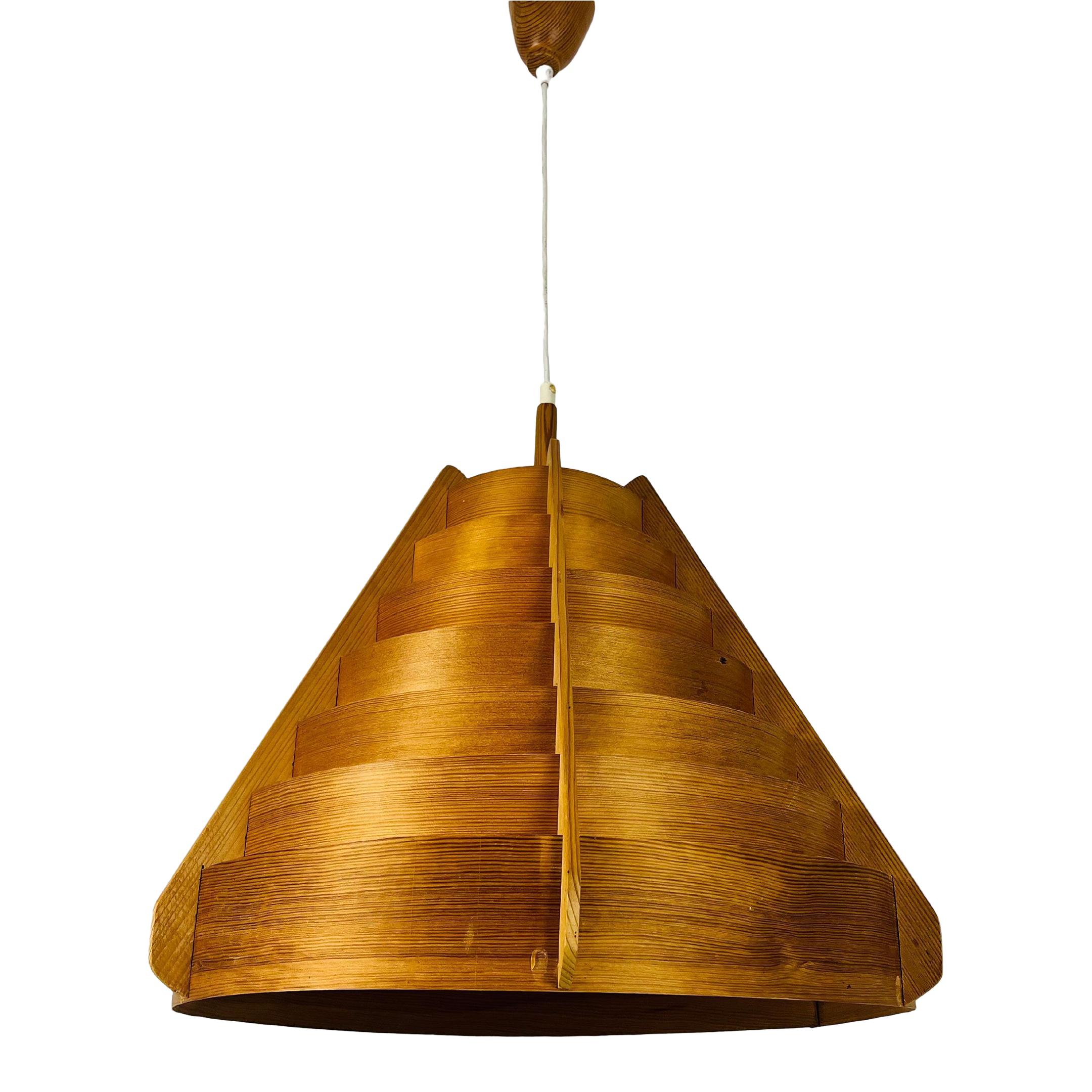 Mid-Century Wooden Pendant Lamp by Hans-Agne Jakobsson, Sweden