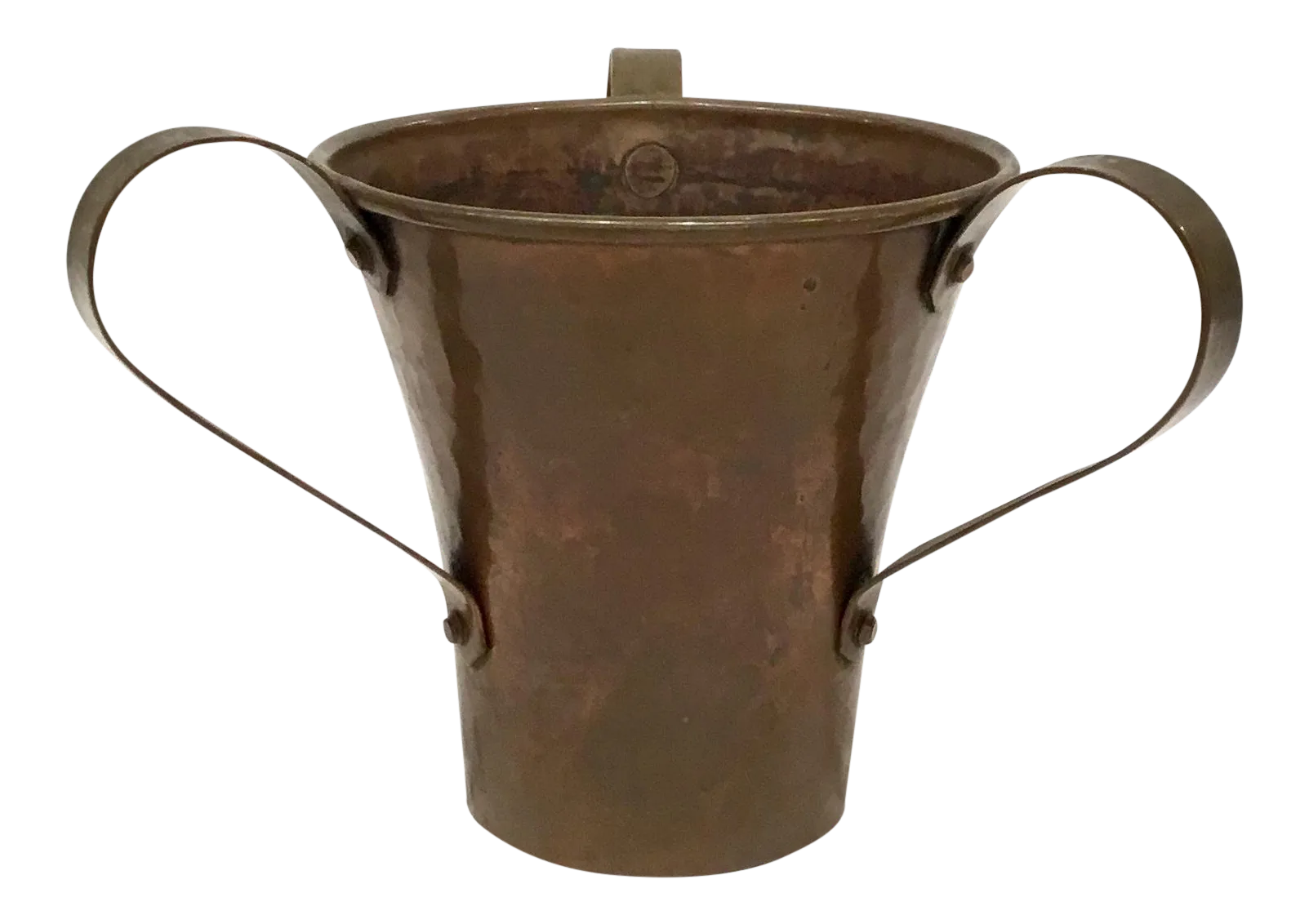 Vintage Three Handle Hammered Copper Vase Chairish