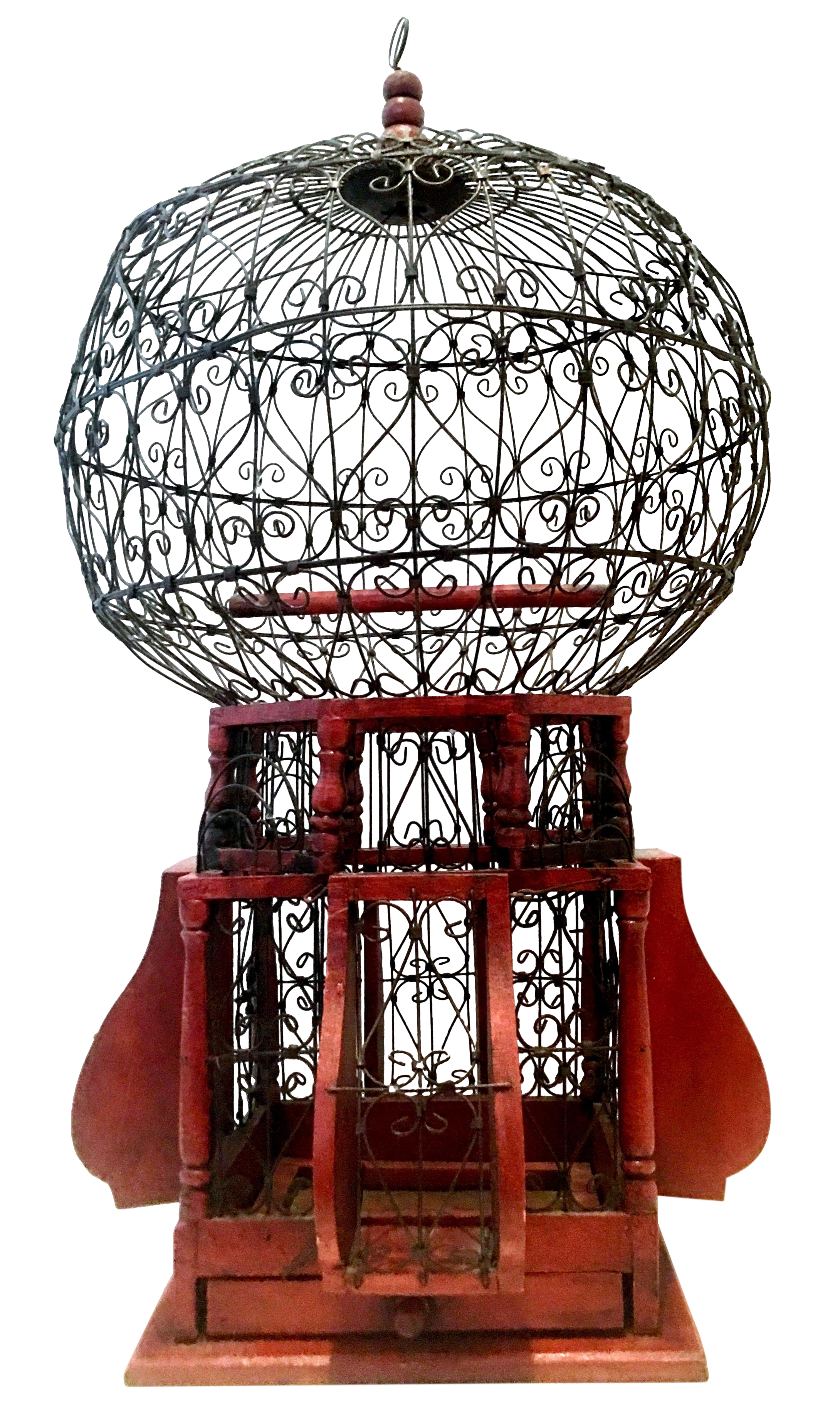 20th Century Victorian Style Wood And Iron Bird Cage Chairish