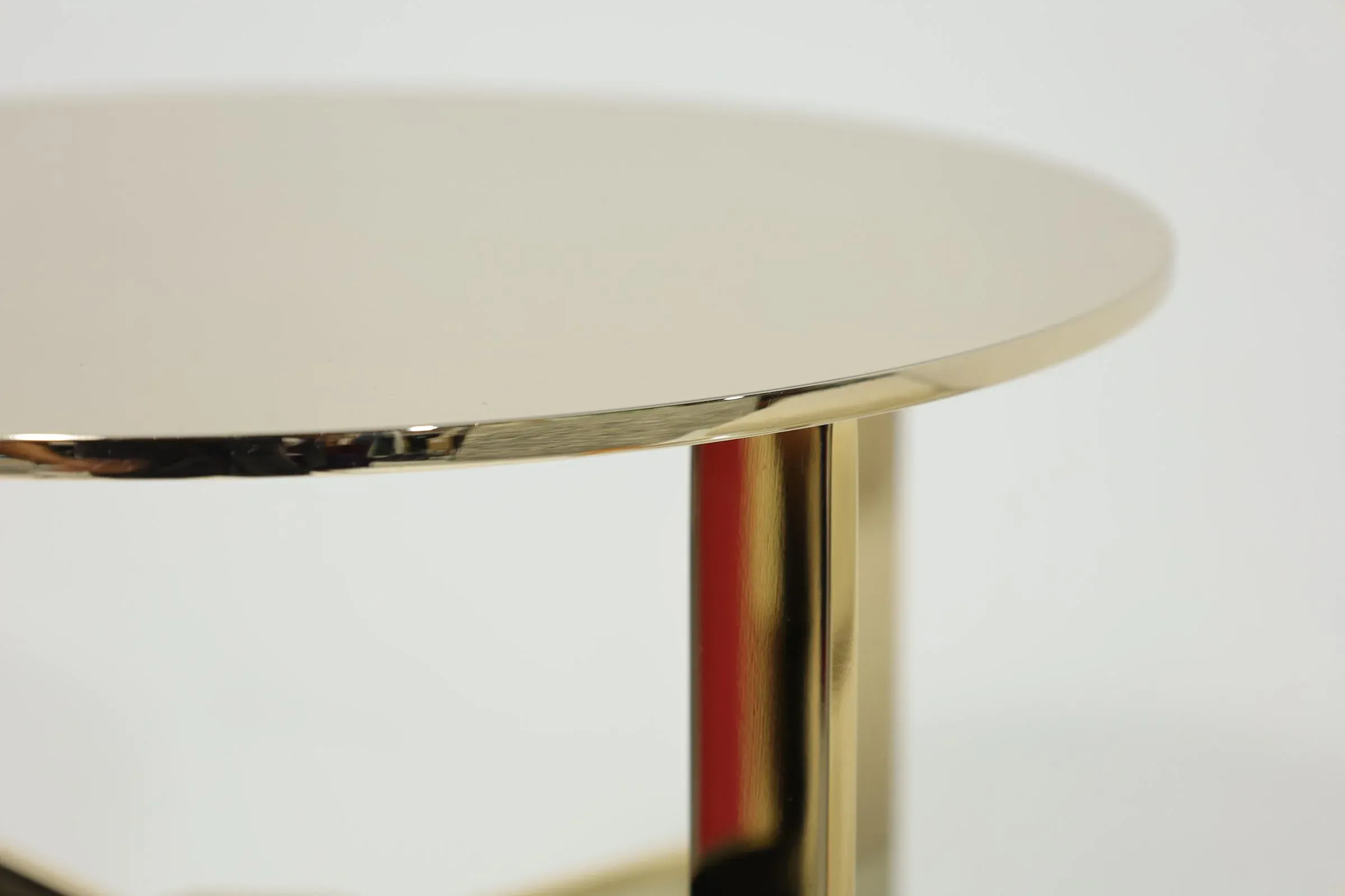 Minotti Ellis Side Table in Polished Gold Finish | Chairish