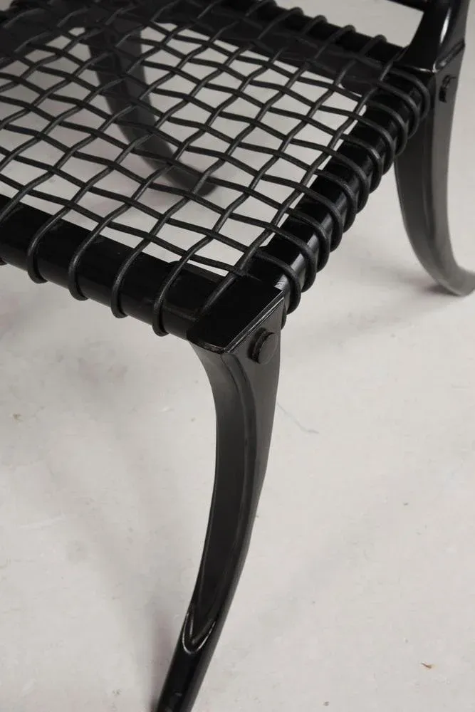 Black Woven Leather Seat and Walnut Chair from Pescetta