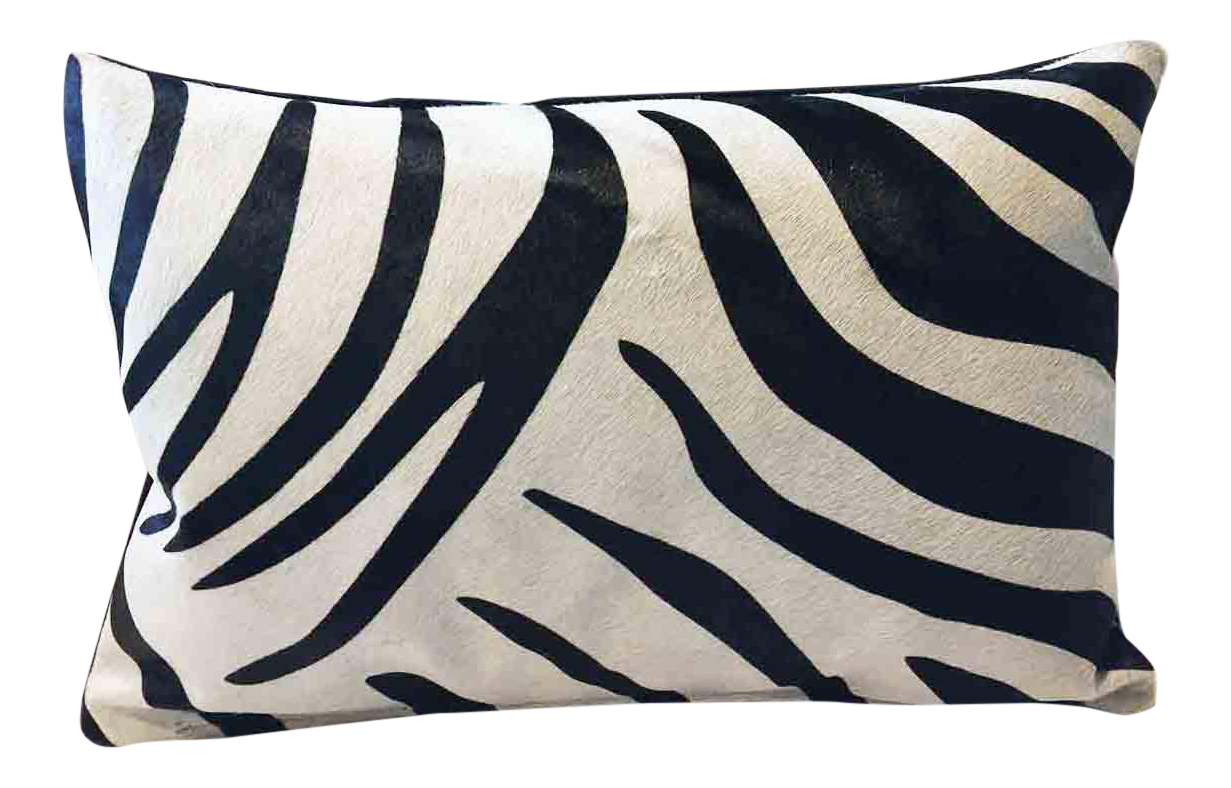 Custom Genuine Down Feather Zebra Hide Accent Pillow Chairish