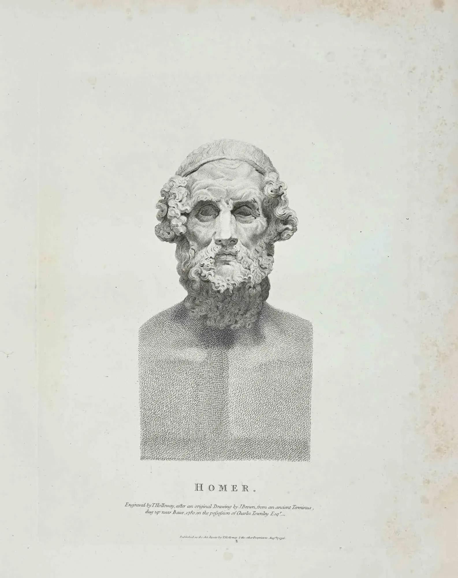 Thomas Holloway, Portrait of Homer, Etching, 1810
