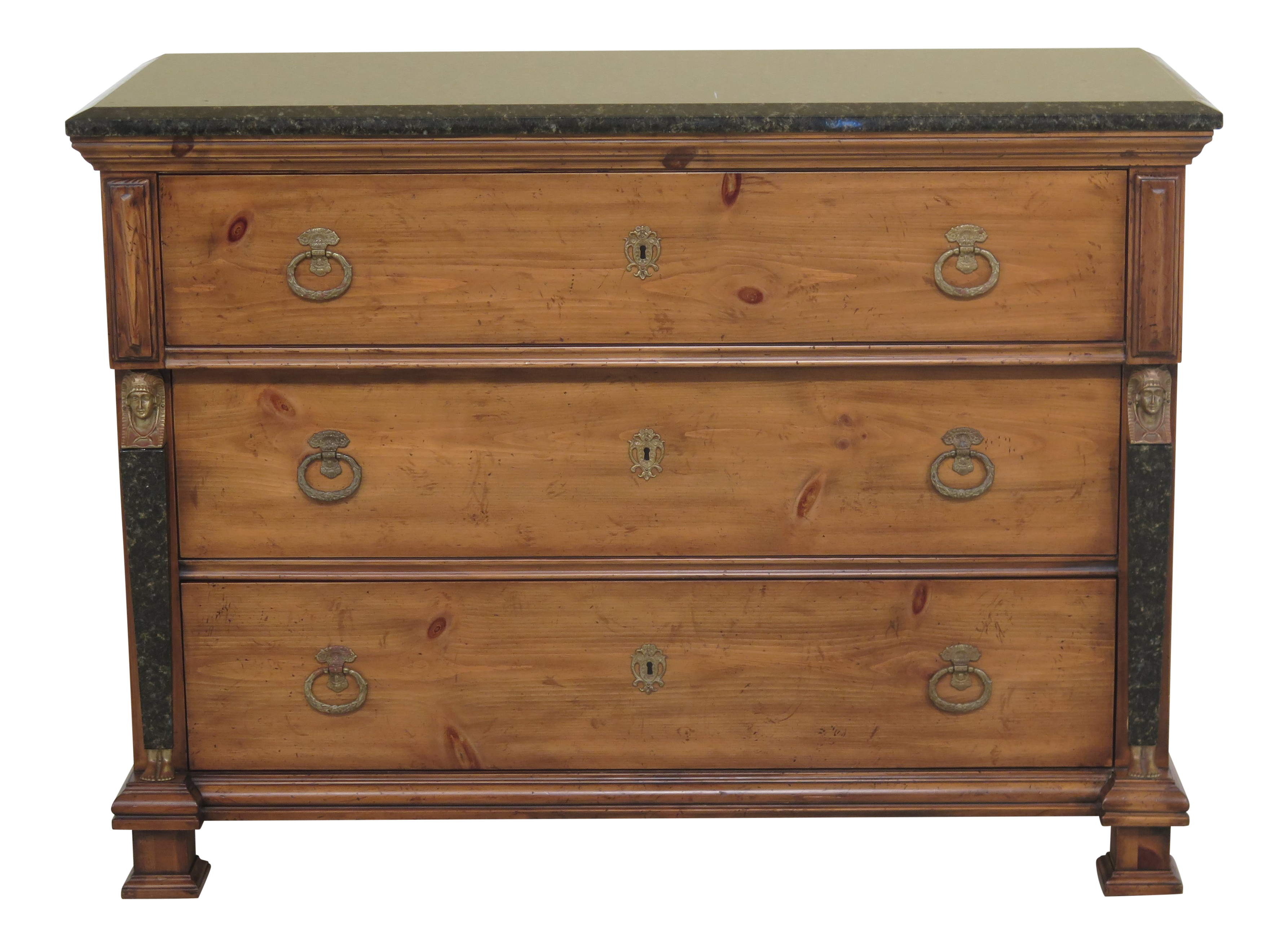 1990s French Empire Ej Victor Marble Top Dresser Chest Chairish