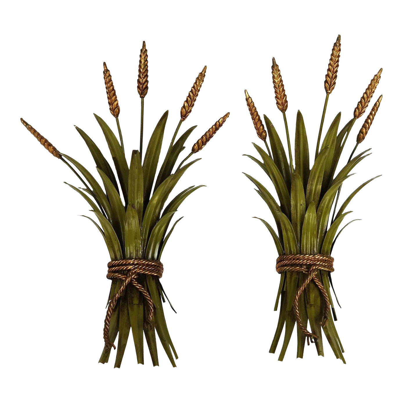 1970s Tole Sheaf of Wheat Sconce, Pair Chairish