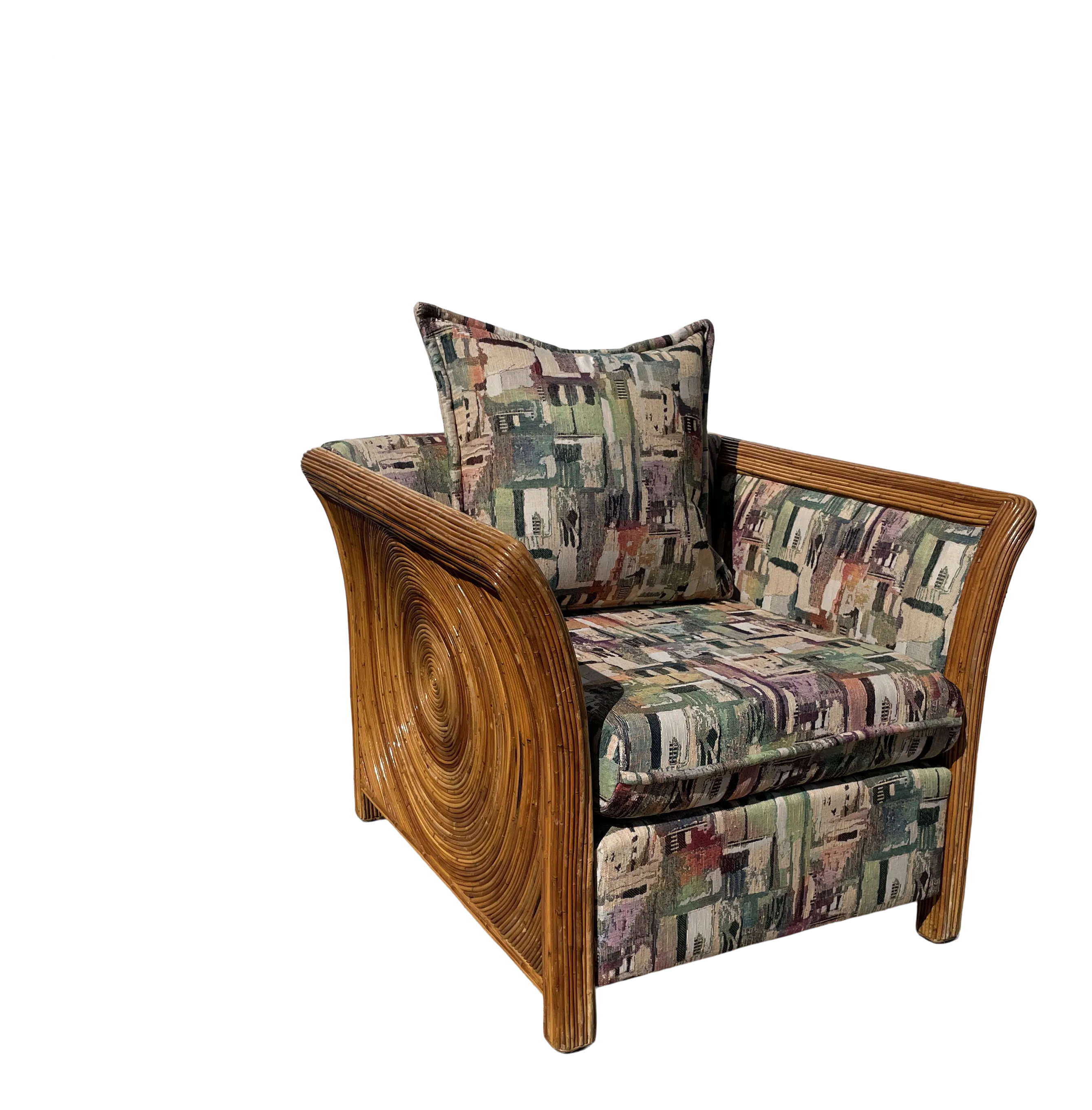Gabriella Crespi Style Pencil Reed Bamboo Chair