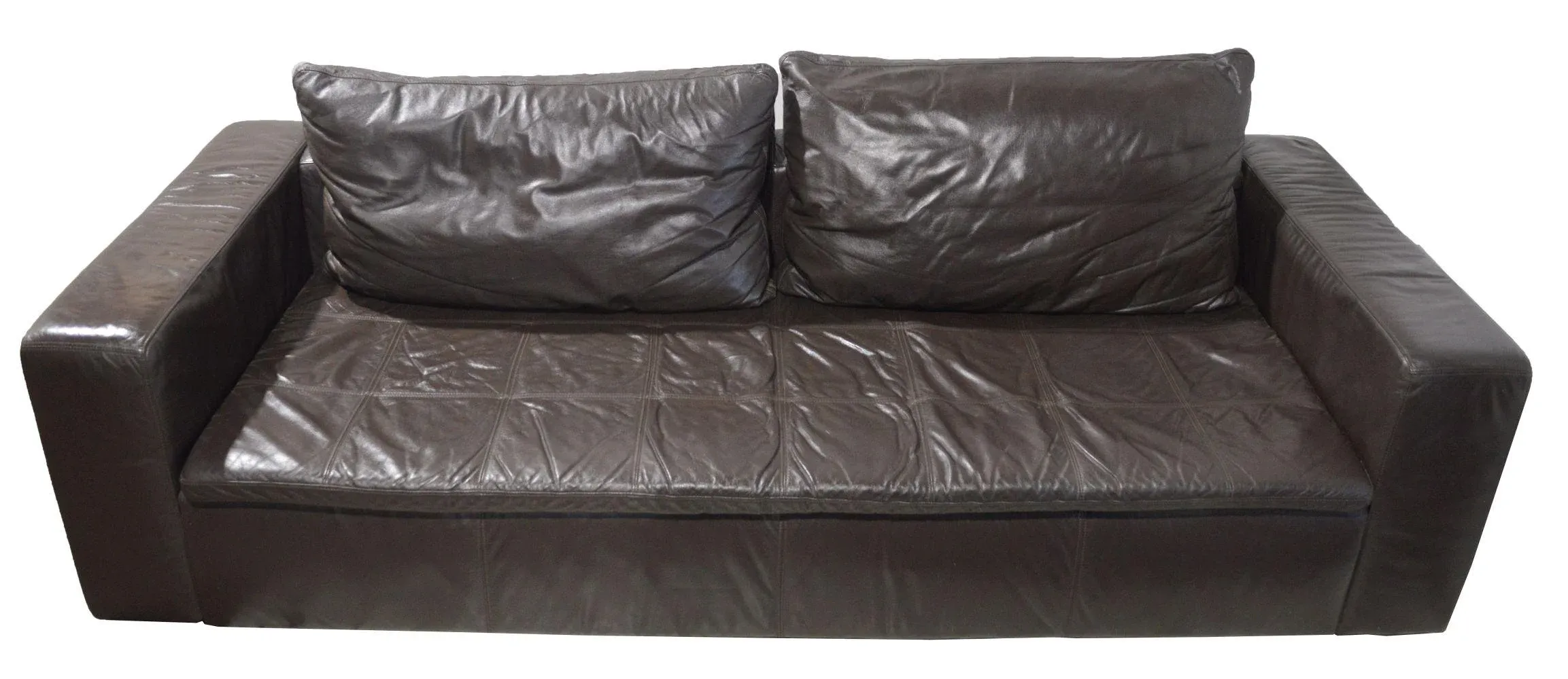 BoConcept Modern Leather Sofa With Ottoman | Chairish