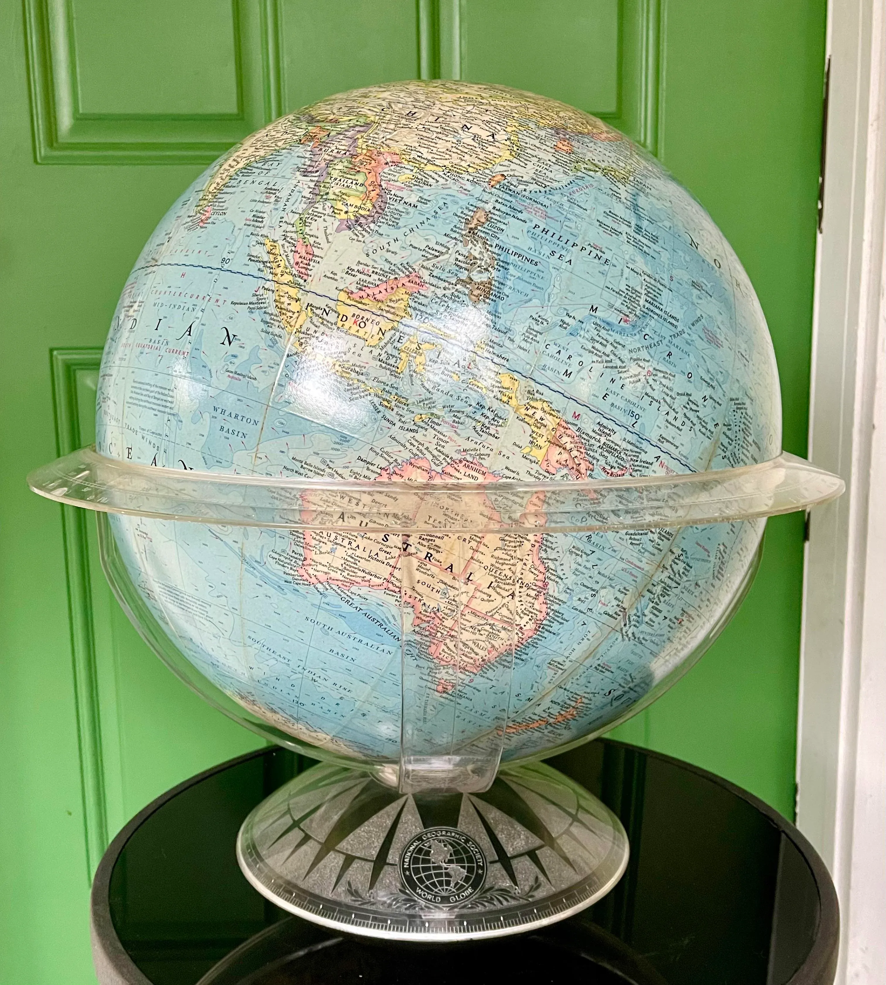 1971 National Geographic Globe Lamp | Chairish