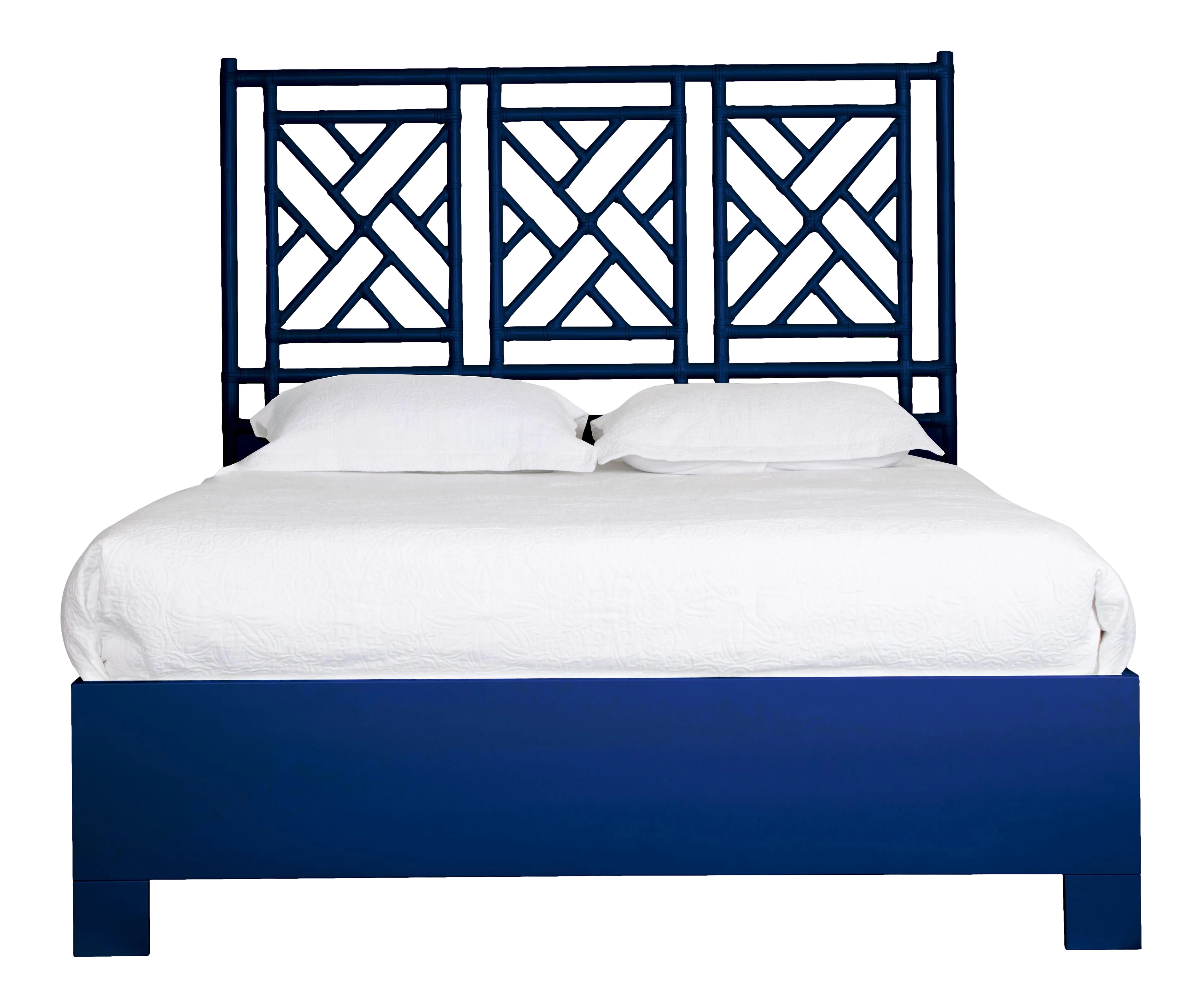 Chippendale Bed Queen - Navy Blue